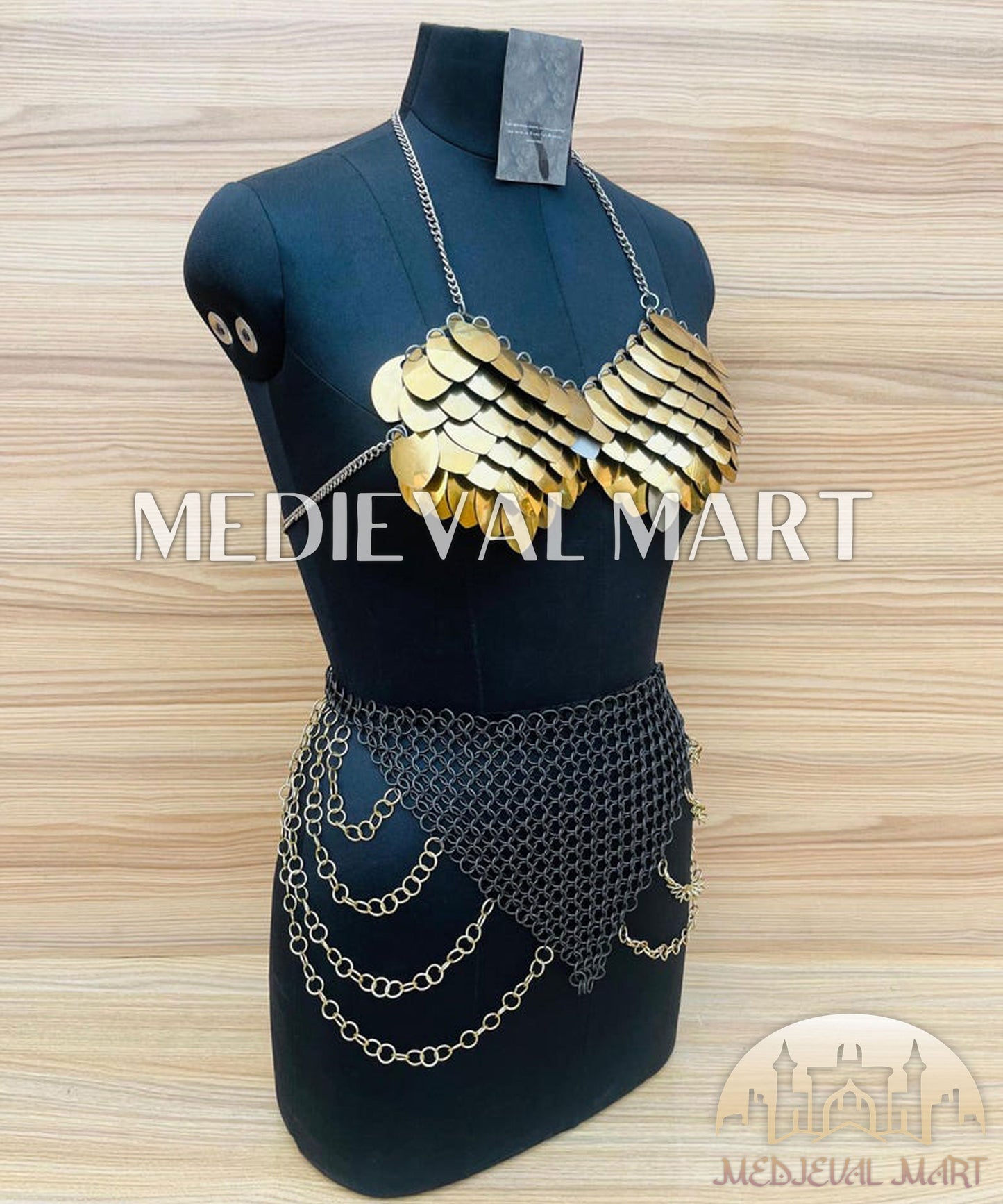 MEDIEVALMART FR Bouclier Viking Iconique Valhalla Noir/Gris – Ivar le Désossé avec Pointes en Fer | Cadeau pour Papa