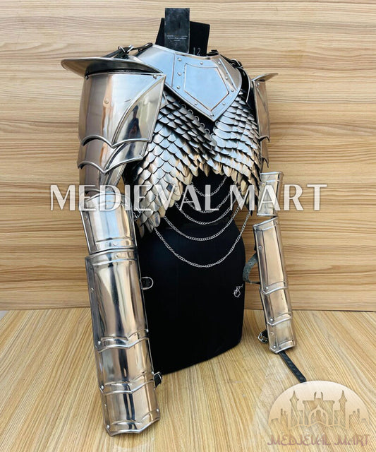 MEDIEVALMART FR Armure de Combat du XIVe Siècle – Ensemble Complet d’Armure de Buhurt avec Bassinet Klappvisor & Épée