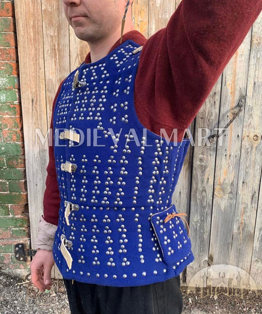 Armure Historique Renaissance – Brigandine à Plaques – PREMIUM Bleu – Type Royal – Wimbledon