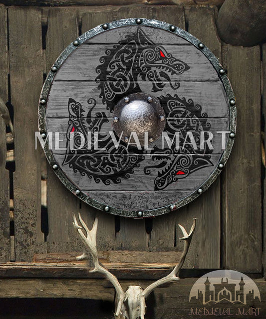 MEDIEVALMART FR Bouclier Viking Iconique Jarl Borg à Pointes en Fer – Bouclier Viking Battleworn | Cadeau pour Papa