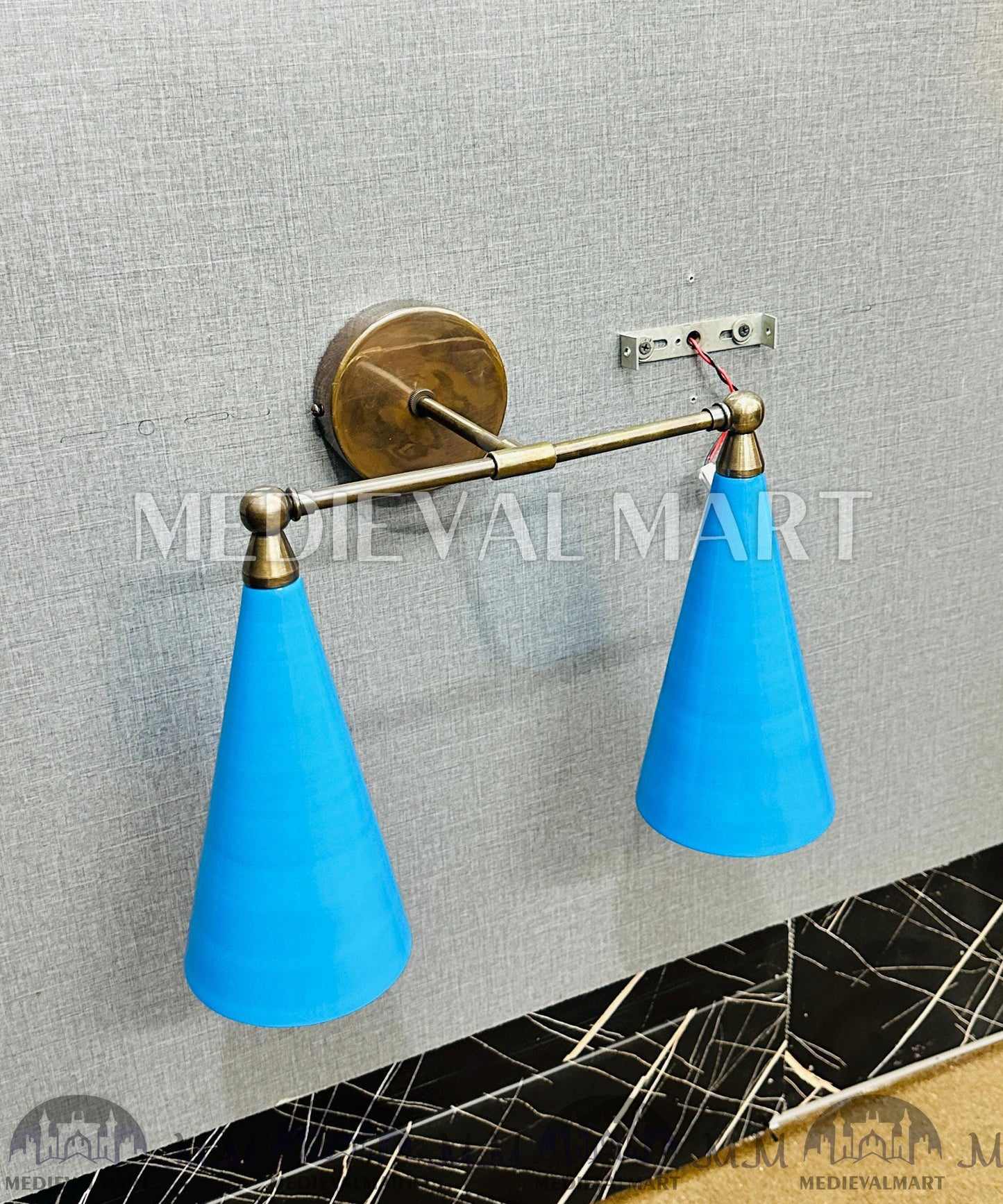 MEDIEVALMART FR Applique Murale Scarabée Vintage en Laiton : Luminaire Mural Mid-Century Modern