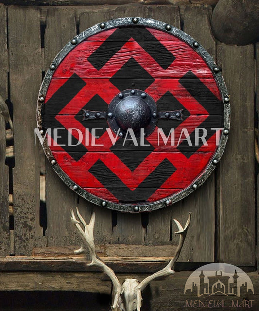 MEDIEVALMART FR Bouclier Viking Iconique Jarl Borg à Pointes en Fer – Bouclier Viking Battleworn | Cadeau pour Papa