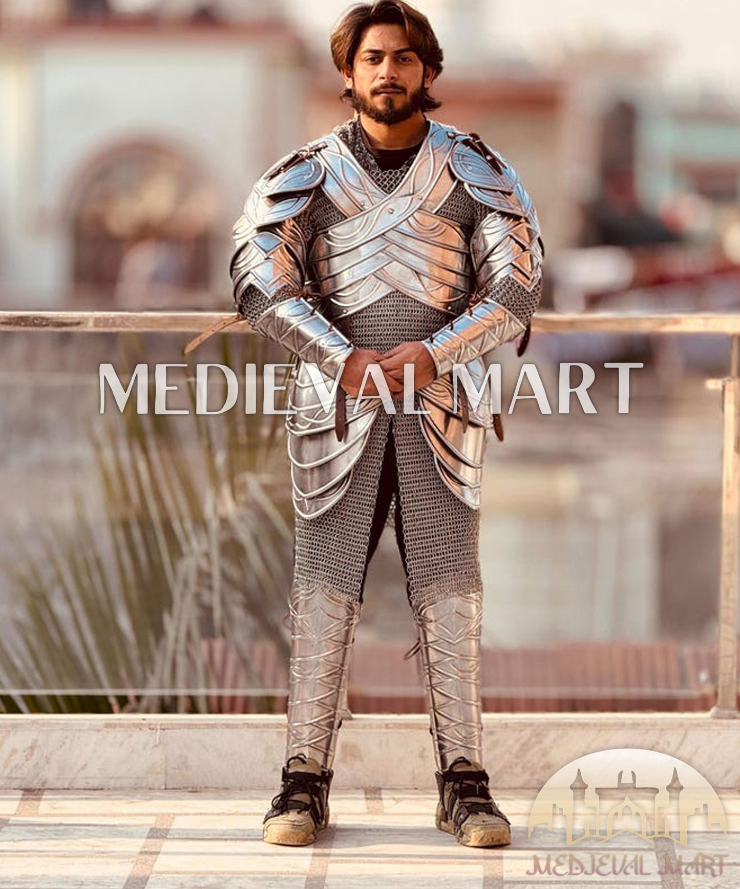 MEDIEVALMART FR Armure Médiévale de l’Empire Romain Kastenbrust – Armure Complète en Plaques avec Épée Alexander (ROA 1332)