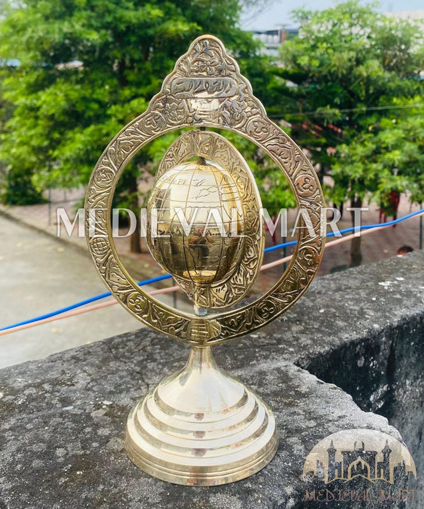 MEDIEVALMART FR Longue-Vue Nautique Antique 50X en Laiton – Télescope Portable de 18" pour Décoration Nautique