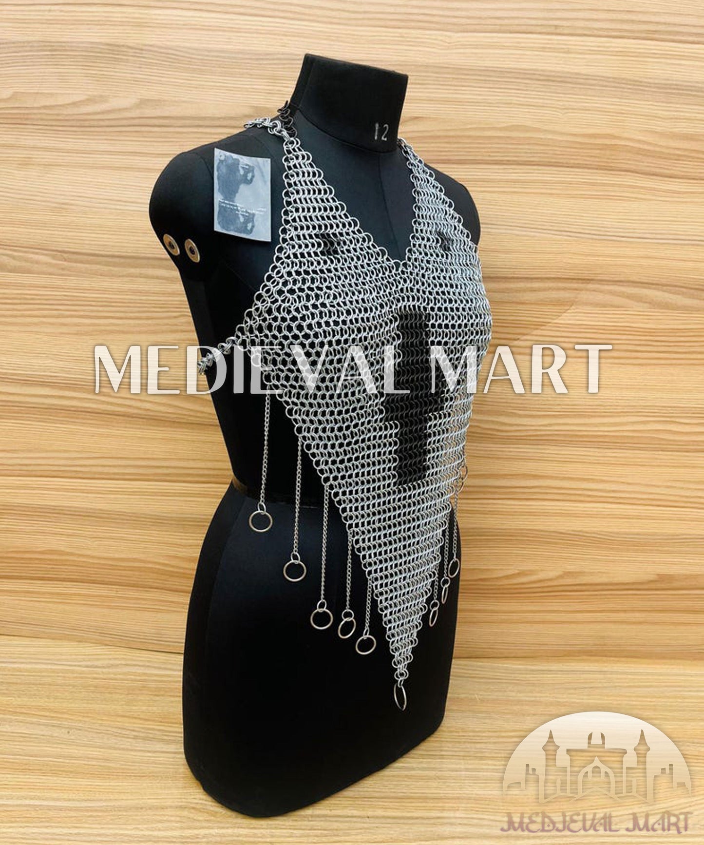 MEDIEVALMART FR Bouclier Viking Iconique Valhalla Noir/Gris – Ivar le Désossé avec Pointes en Fer | Cadeau pour Papa