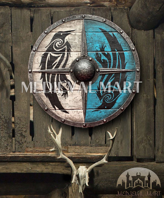 MEDIEVALMART FR Bouclier Viking Iconique Jarl Borg à Pointes en Fer – Bouclier Viking Battleworn | Cadeau pour Papa