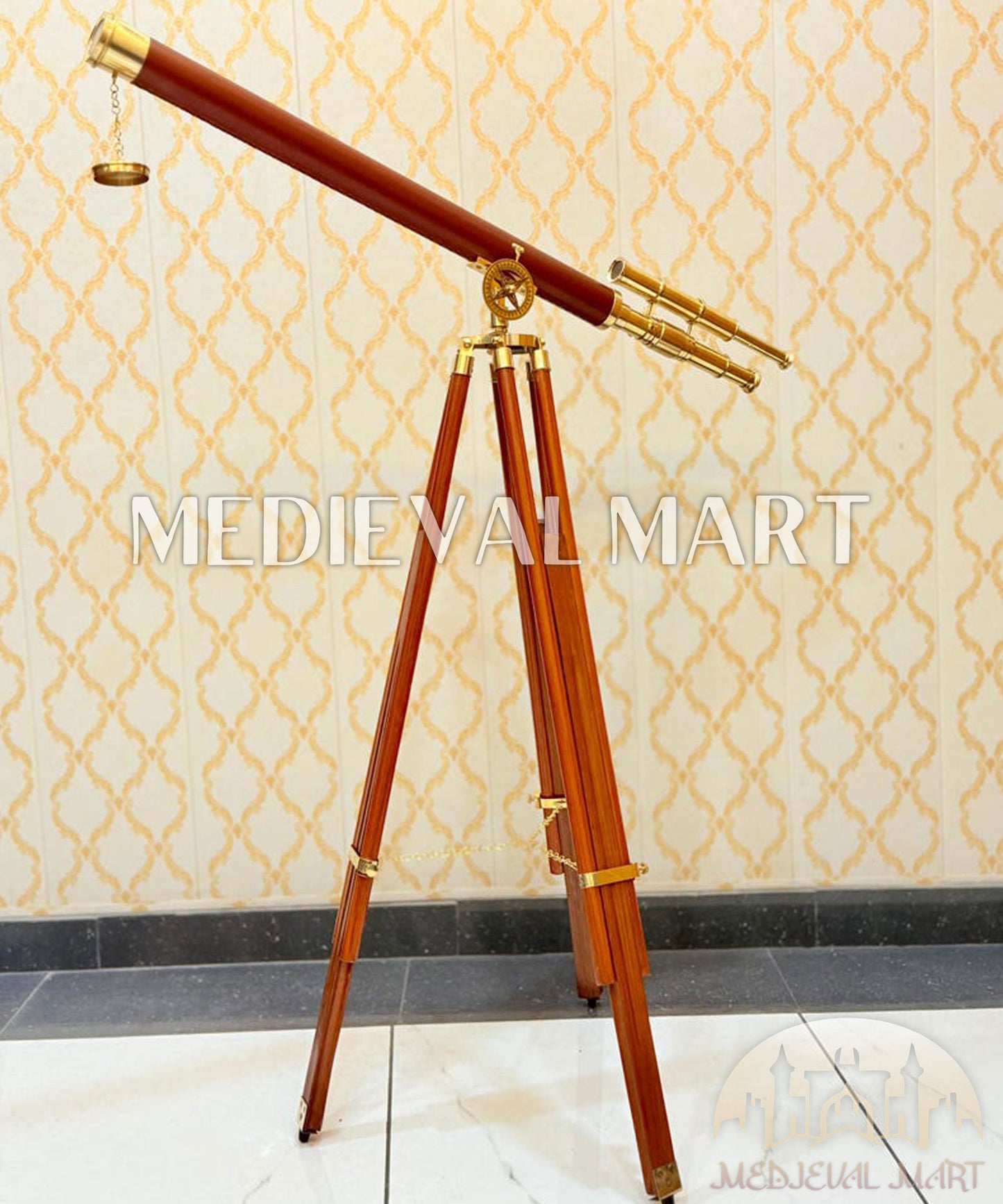 MEDIEVALMART FR Bouclier Médiéval Templier Inspiré de la Croix Zelda & Diable en Bois – Finition Bleue & Or | Cadeau pour Noël