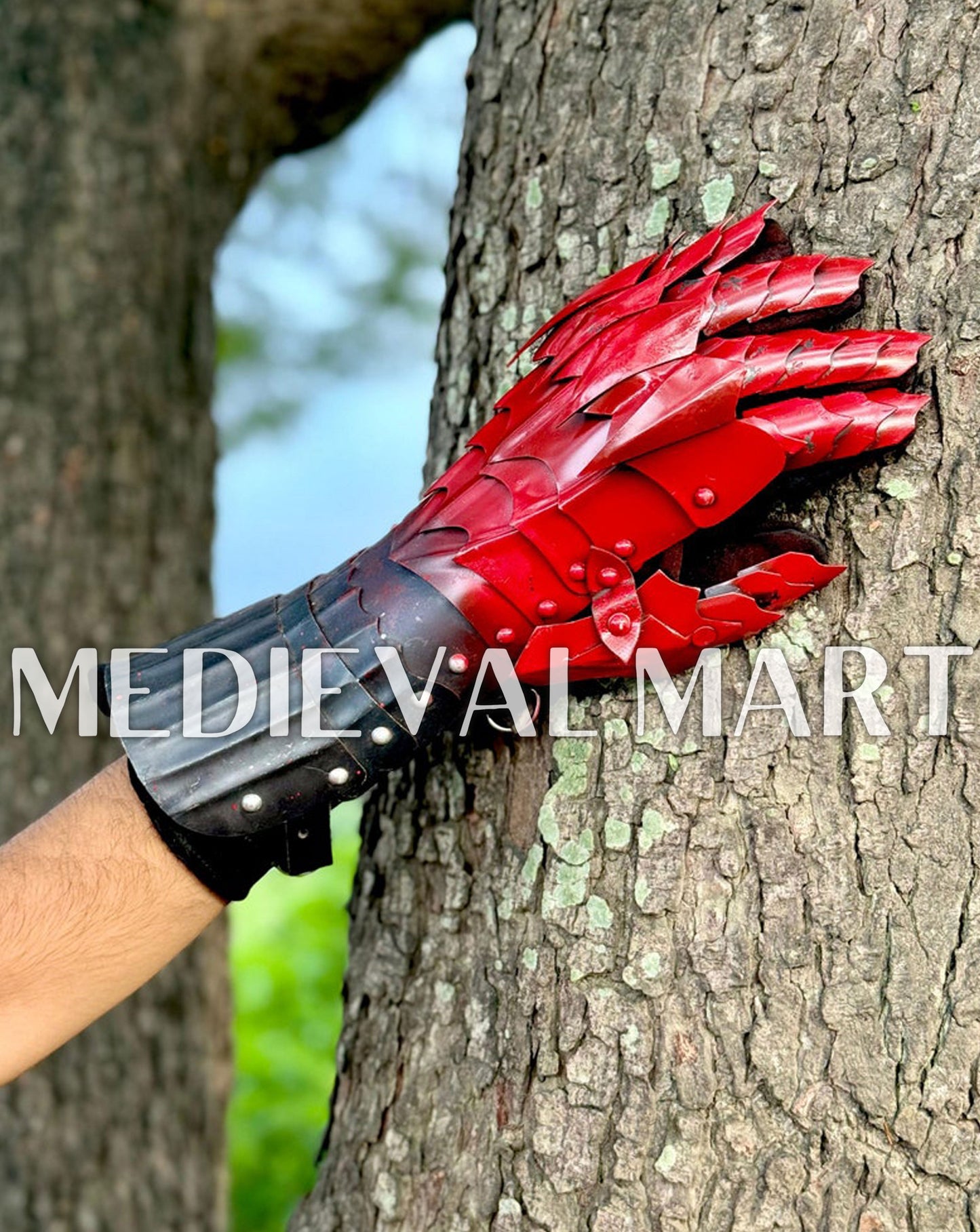 MEDIEVALMART FR Ensemble Exclusif De Gantelets Noirs Inspirés De Sauron Witcher LOTR Avec Décor Doré