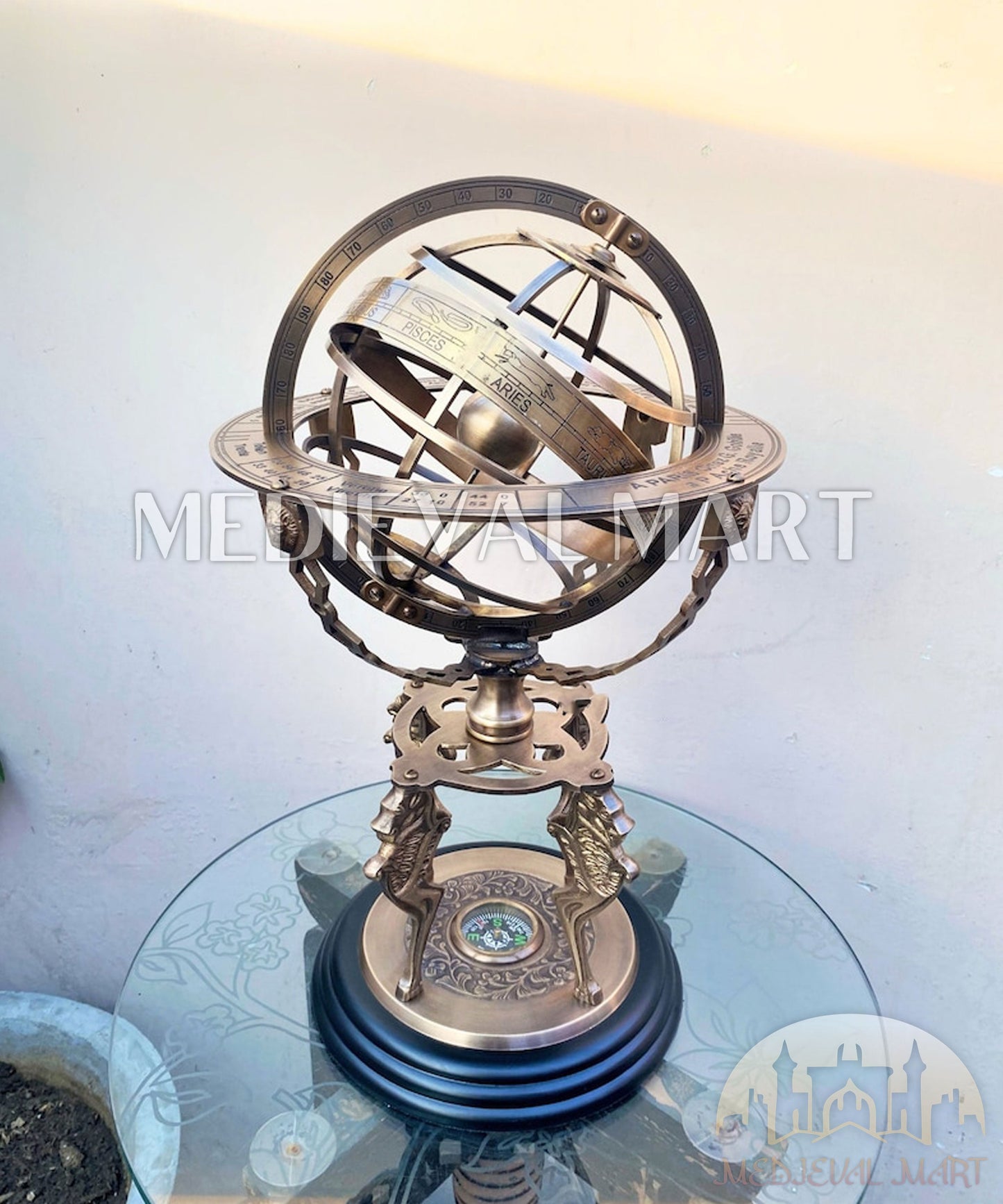 MEDIEVALMART FR Longue-Vue Nautique Antique 50X en Laiton – Télescope Portable de 18" pour Décoration Nautique