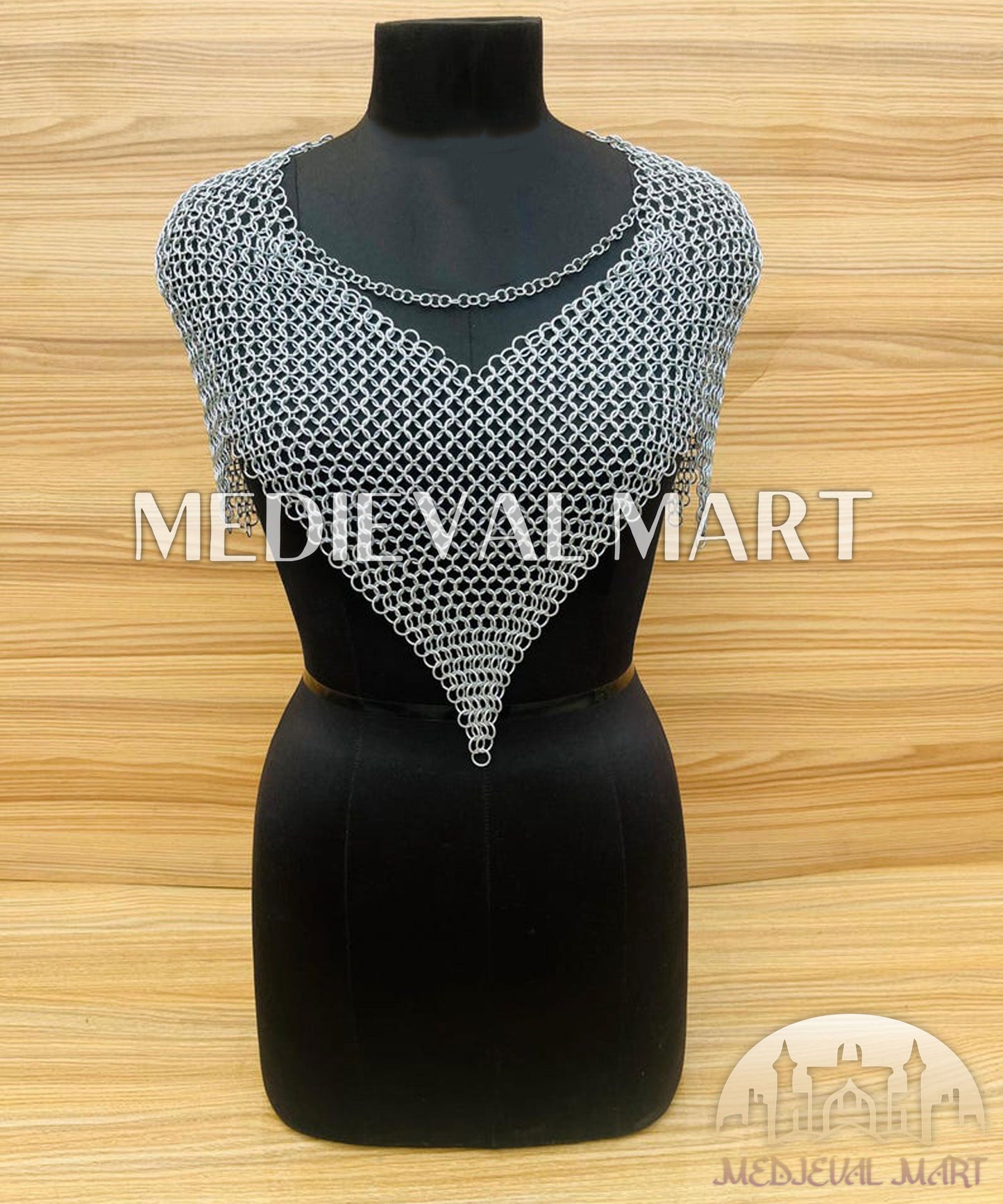 MEDIEVALMART FR Bouclier Viking Iconique Valhalla Noir/Gris – Ivar le Désossé avec Pointes en Fer | Cadeau pour Papa