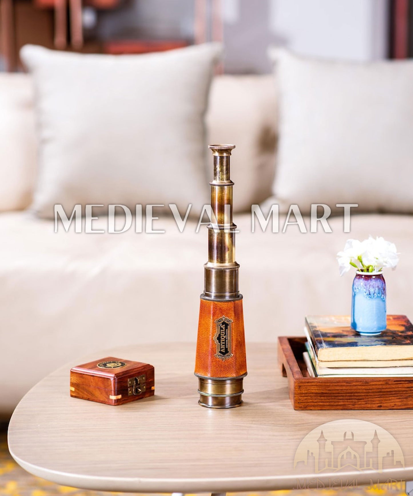 MEDIEVALMART FR Bouclier Médiéval Templier Inspiré de la Croix Zelda & Diable en Bois – Finition Bleue & Or | Cadeau pour Noël