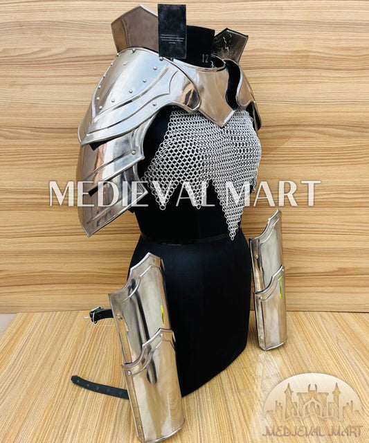 MEDIEVALMART FR Bouclier Viking Iconique Valhalla Noir/Gris – Ivar le Désossé avec Pointes en Fer | Cadeau pour Papa