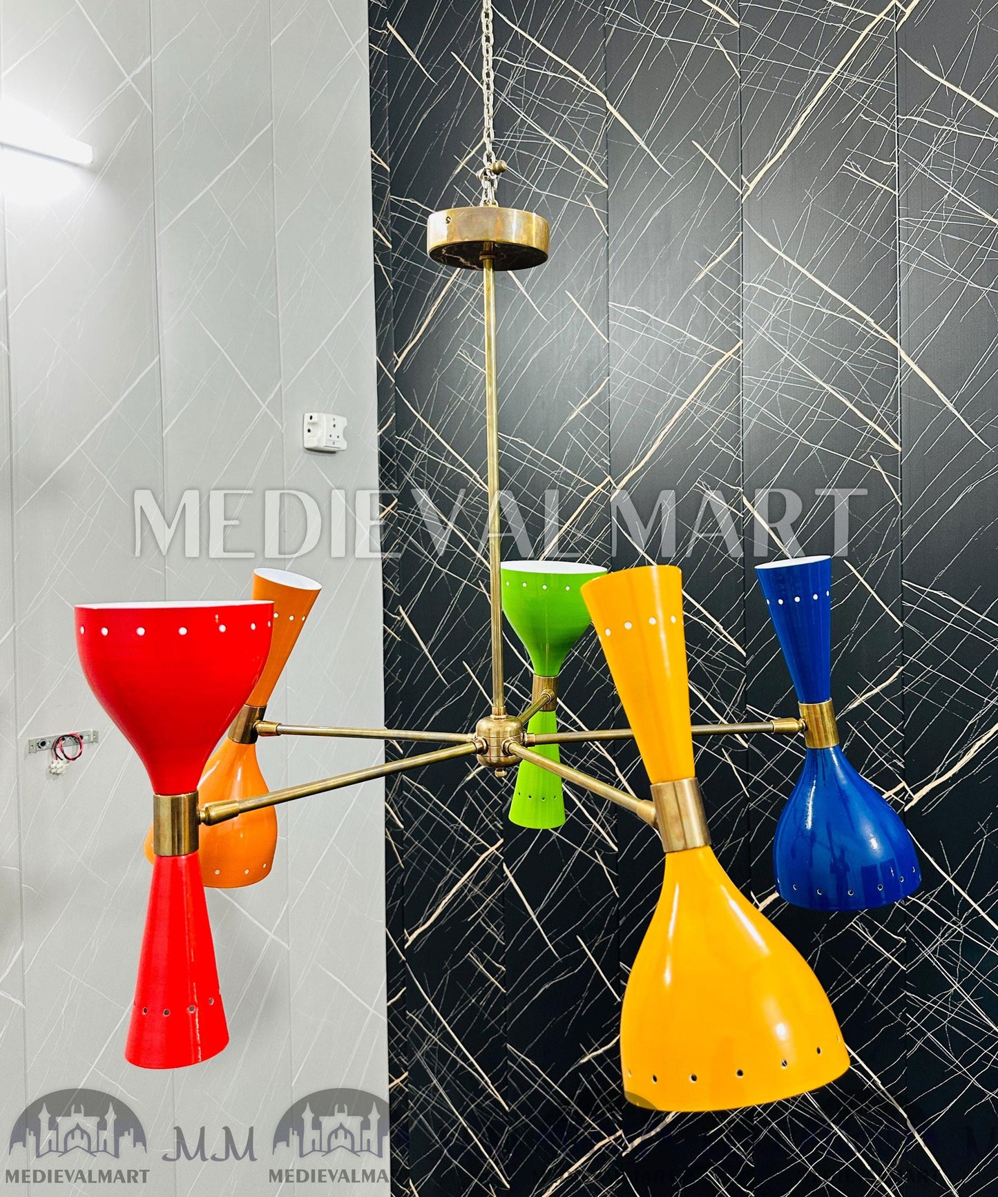 MEDIEVALMART FR Ensemble De Gantelets Dorés Inspirés De Sauron Witcher LOTR Avec Étoile Bleue – Gants D’Armure Cosplay