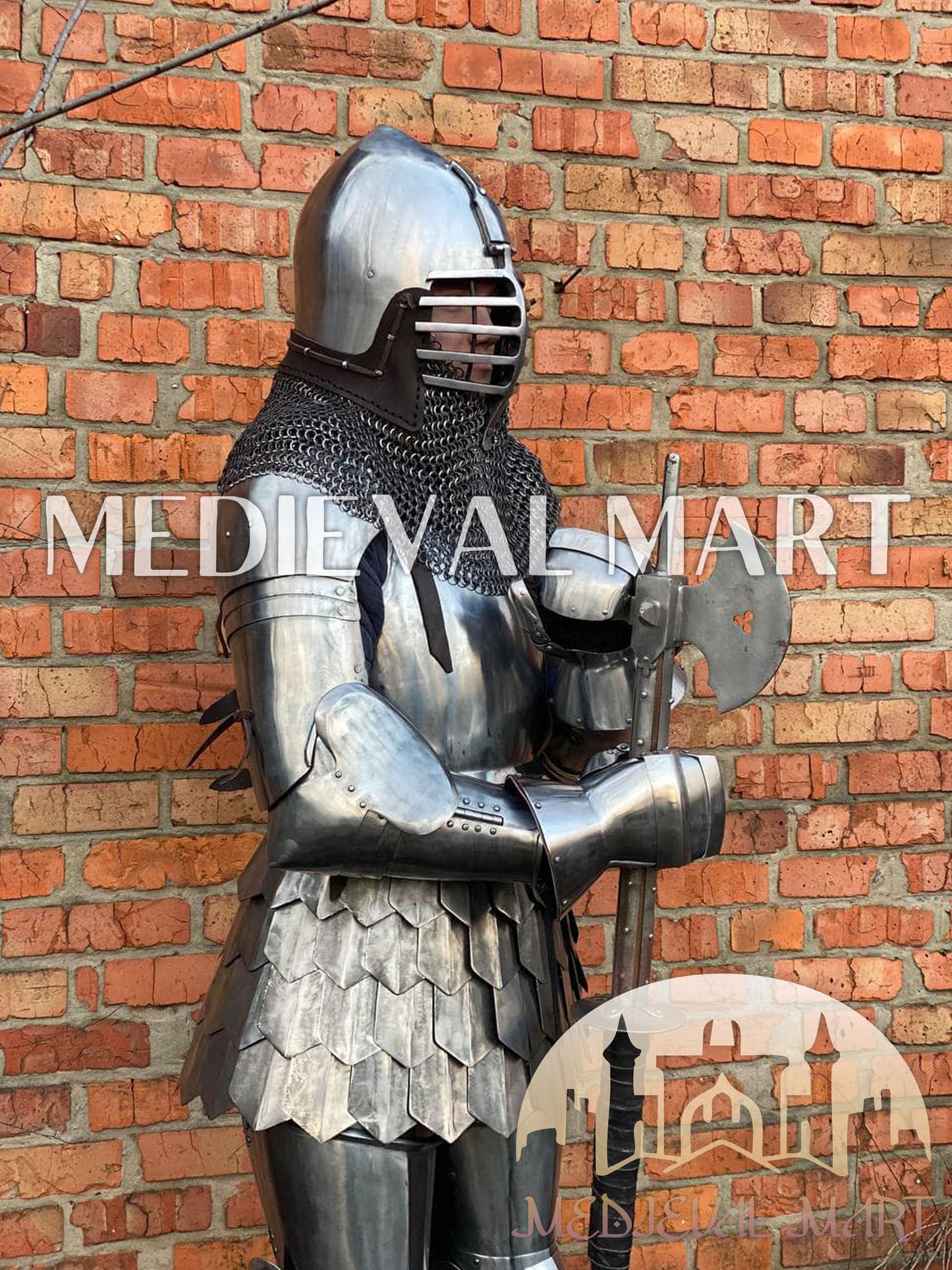 MEDIEVALMART FR Armure Médiévale de l’Empire Romain Kastenbrust – Armure Complète en Plaques avec Épée Alexander (ROA 1332)