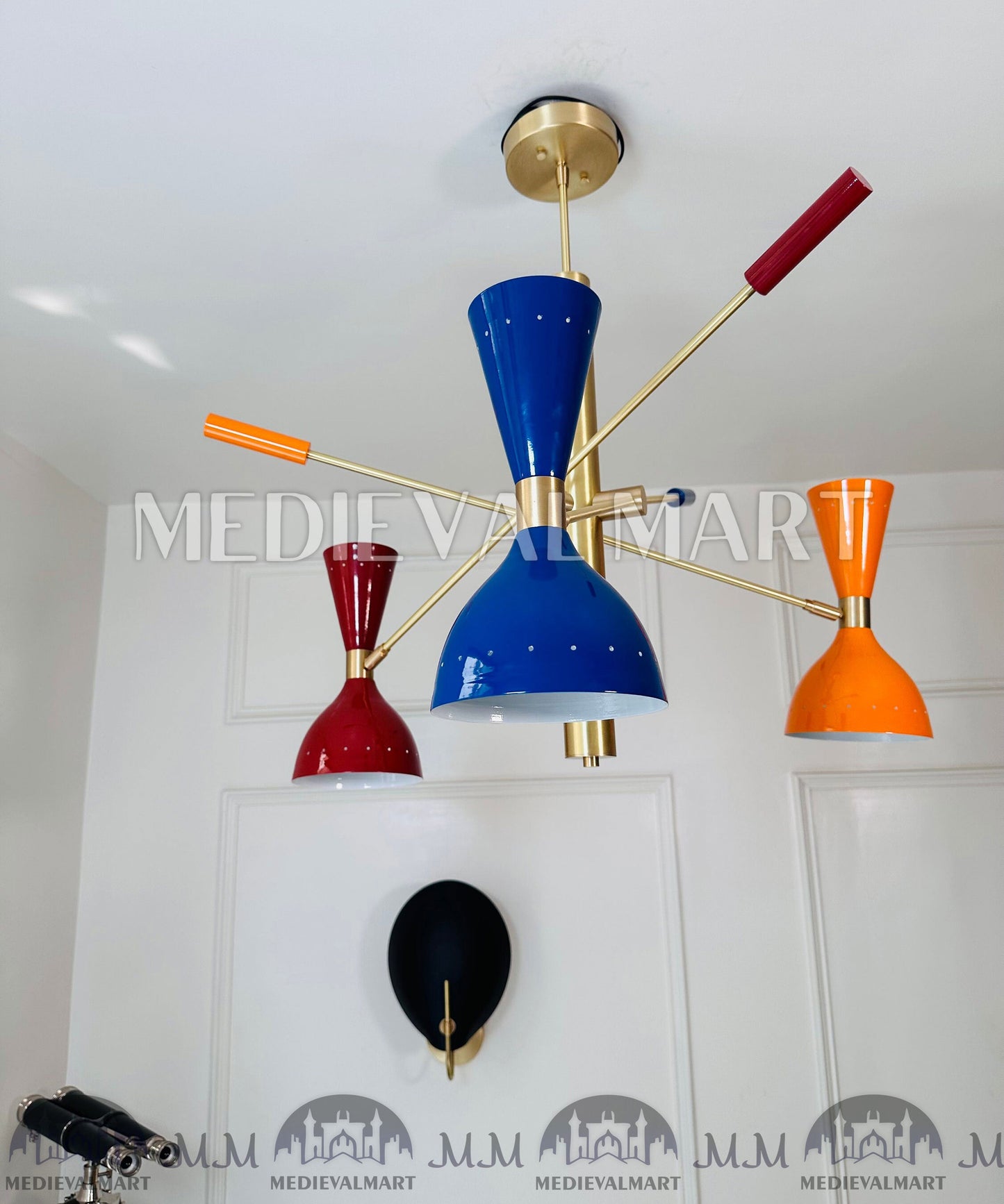 MEDIEVALMART FR Ensemble De Gantelets Dorés Inspirés De Sauron Witcher LOTR Avec Étoile Bleue – Gants D’Armure Cosplay