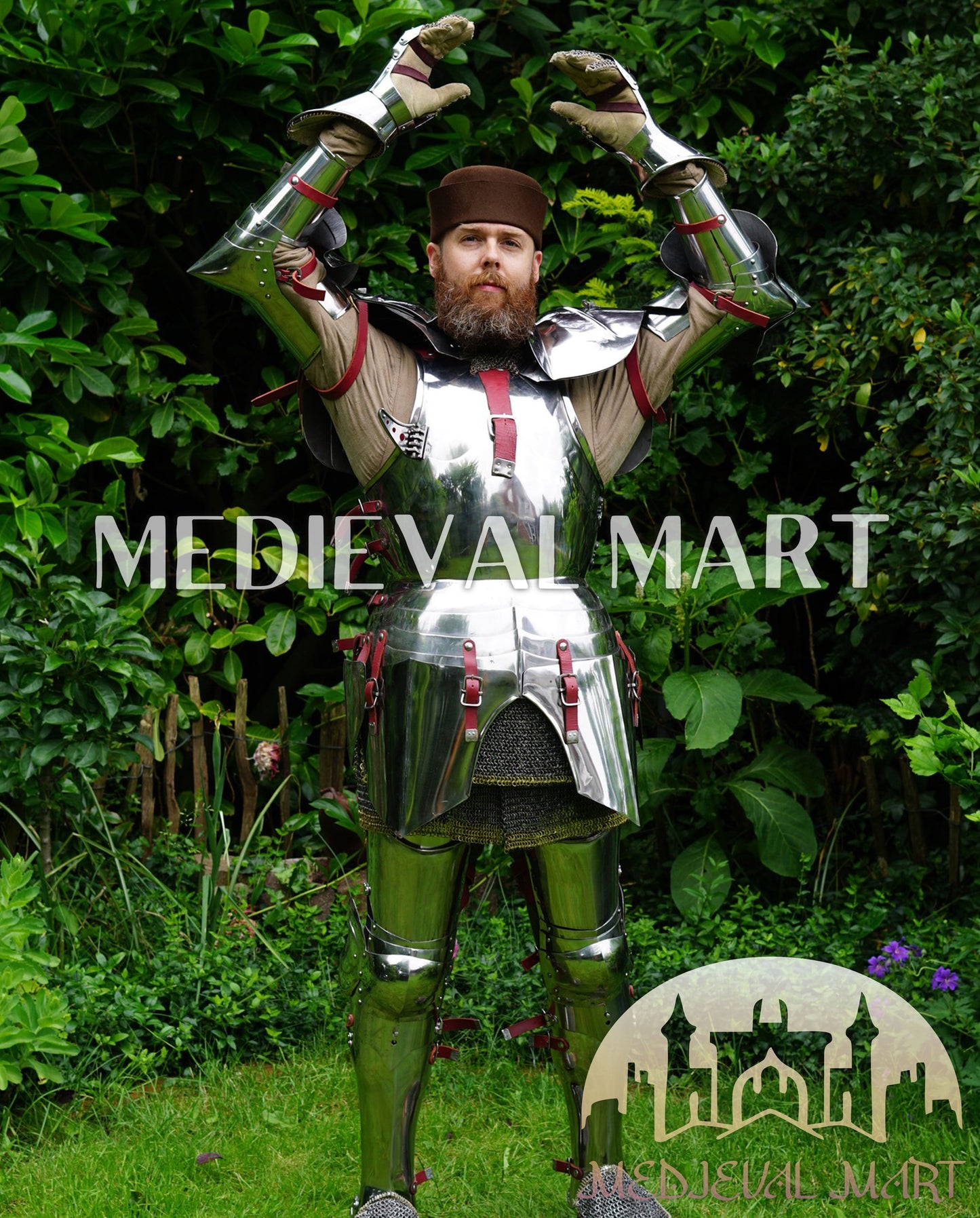 MEDIEVALMART FR Armure Médiévale de l’Empire Romain Kastenbrust – Armure Complète en Plaques avec Épée Alexander (ROA 1332)