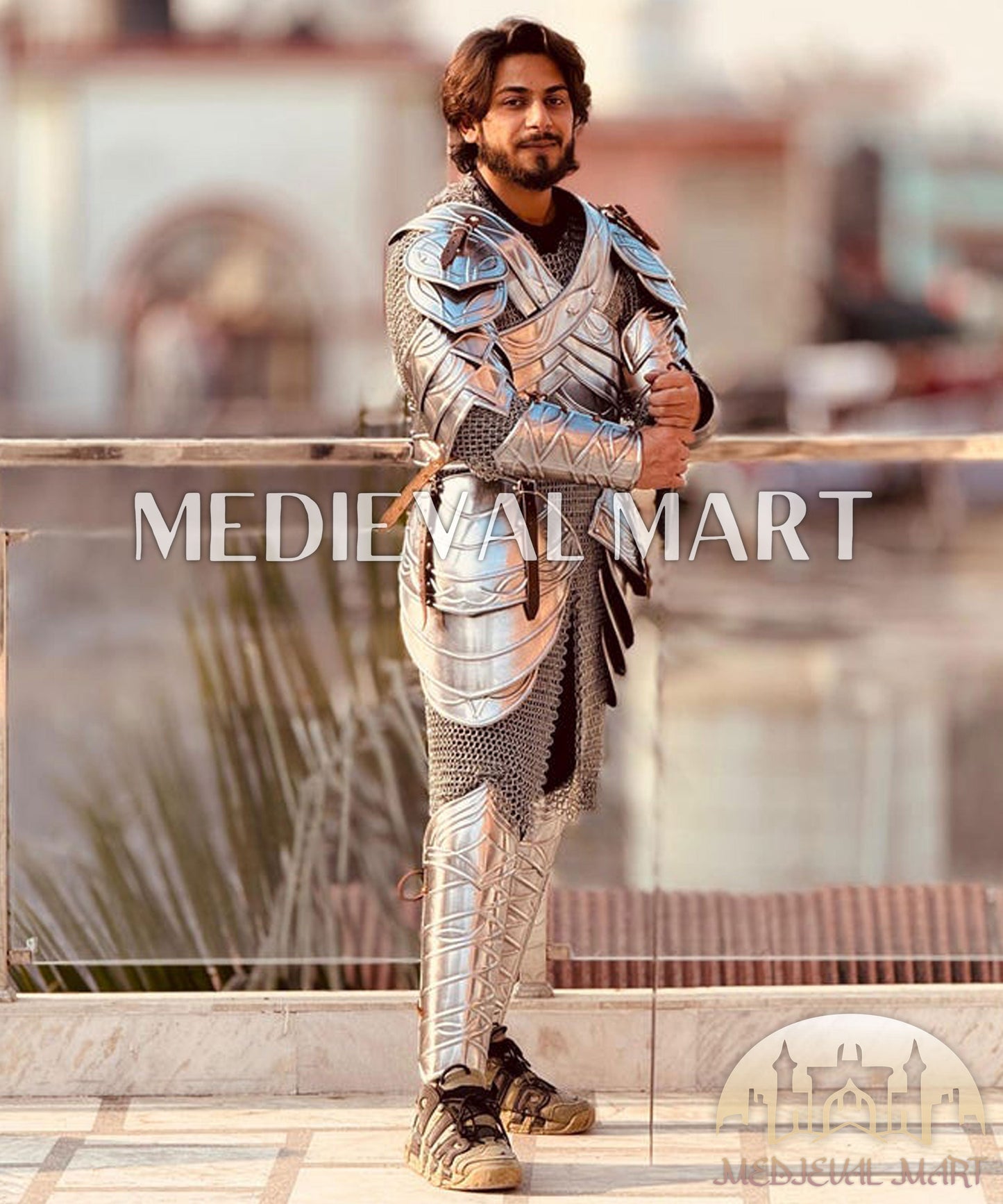 MEDIEVALMART FR Armure Médiévale de l’Empire Romain Kastenbrust – Armure Complète en Plaques avec Épée Alexander (ROA 1332)