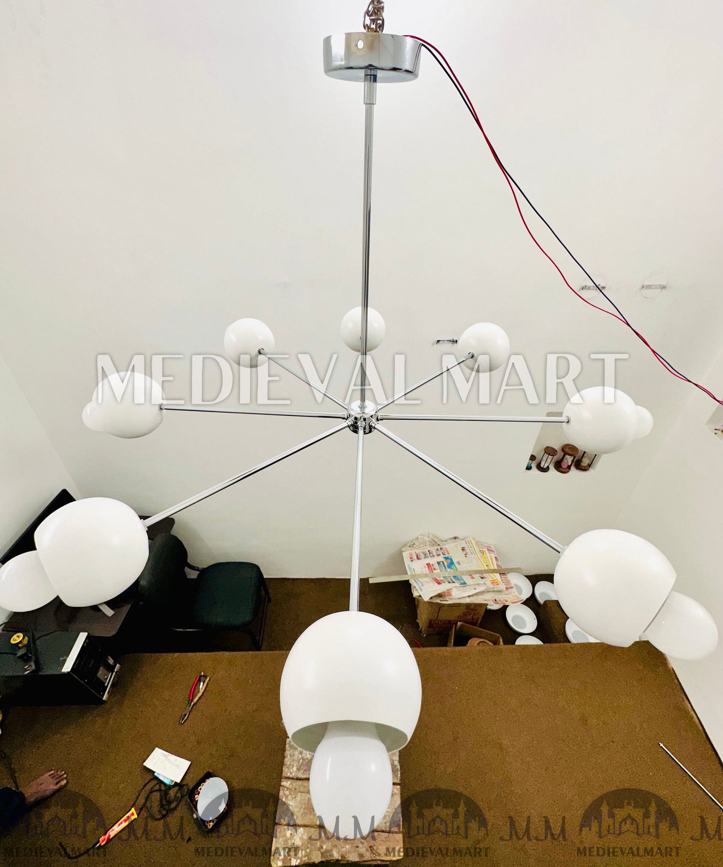 MEDIEVALMART FR Ensemble De Gantelets Dorés Inspirés De Sauron Witcher LOTR Avec Étoile Bleue – Gants D’Armure Cosplay