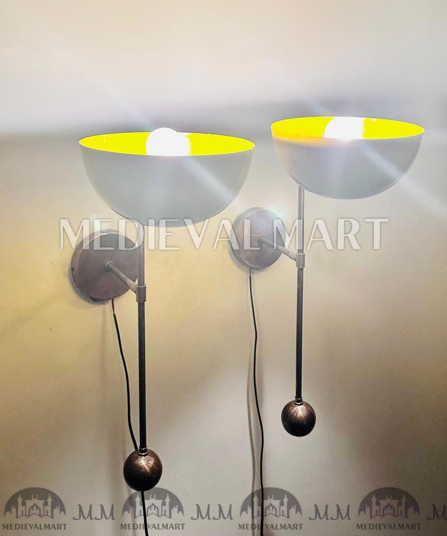 MEDIEVALMART FR Applique Murale Scarabée Vintage en Laiton : Luminaire Mural Mid-Century Modern