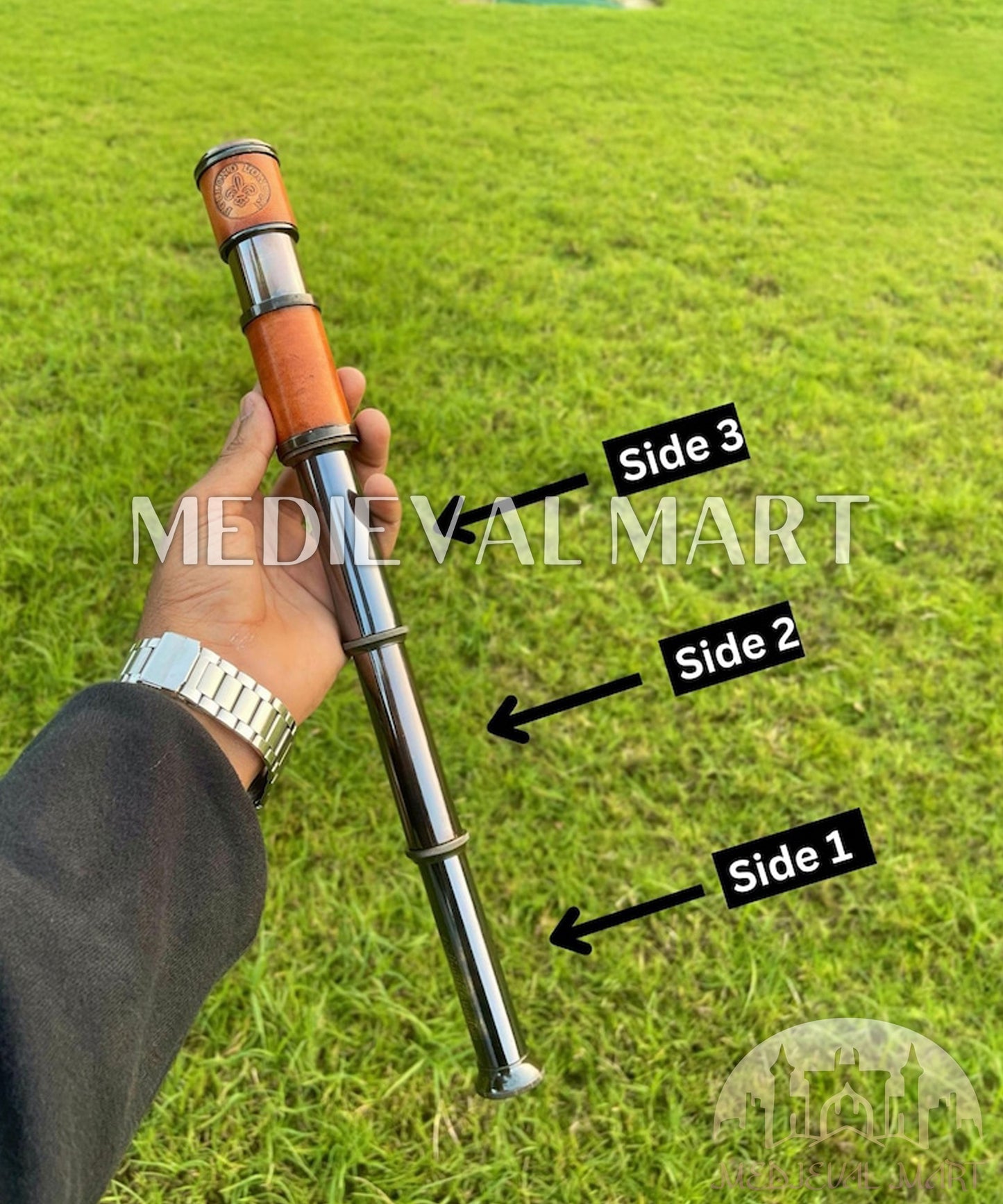 MEDIEVALMART FR Bouclier Médiéval Templier Inspiré de la Croix Zelda & Diable en Bois – Finition Bleue & Or | Cadeau pour Noël