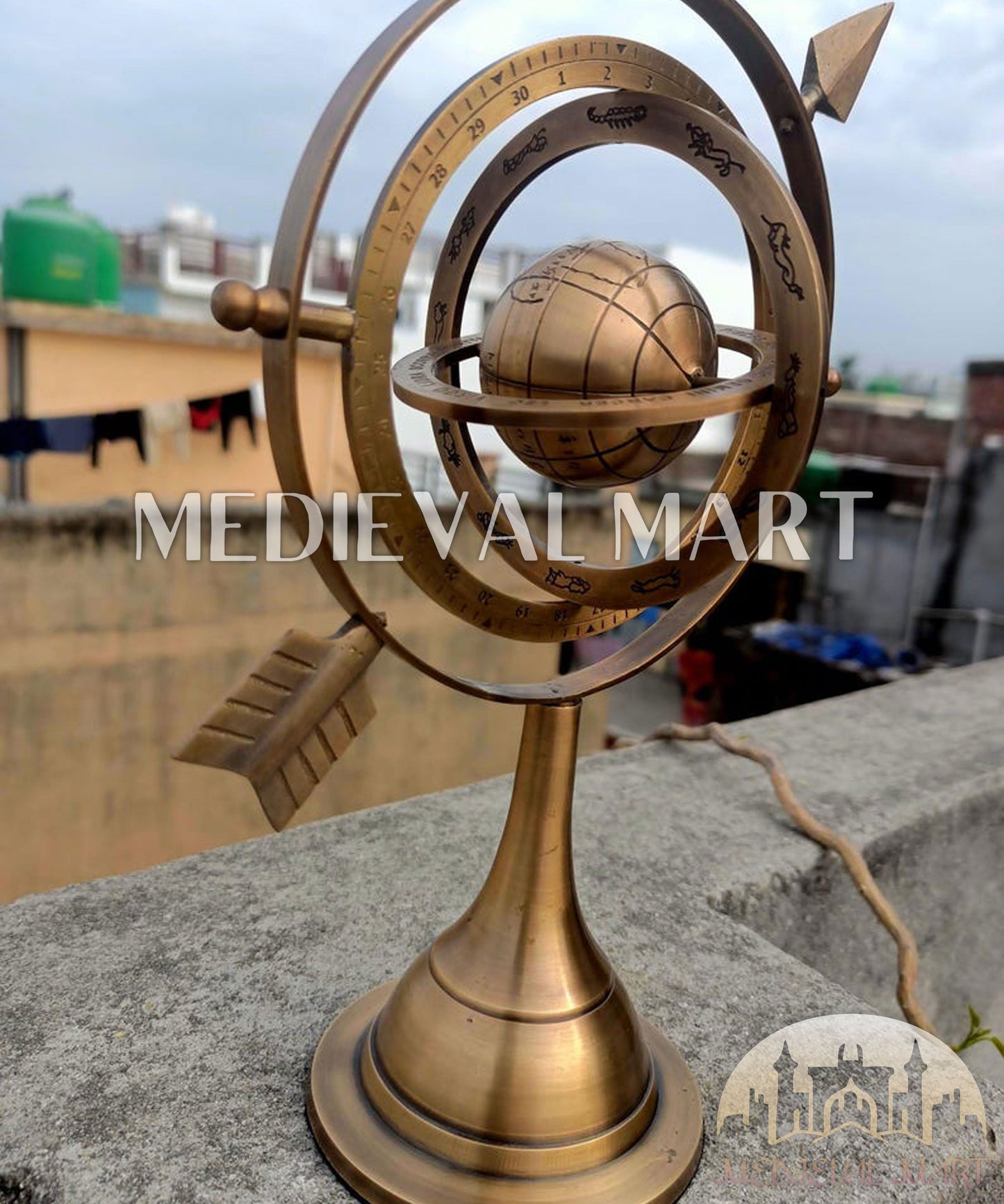 MEDIEVALMART FR Longue-Vue Nautique Antique 50X en Laiton – Télescope Portable de 18" pour Décoration Nautique