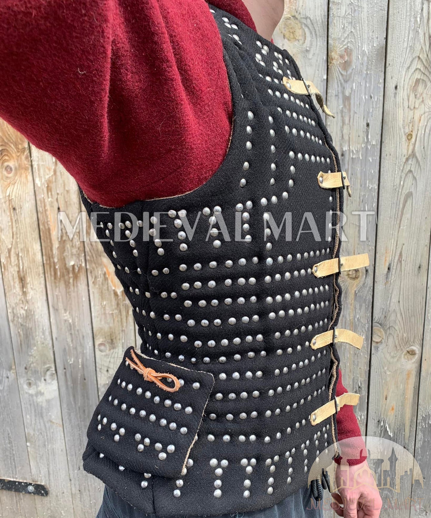 MEDIEVALMART  Armure Brigandine de la Renaissance – Luxe Simplifiée – PREMIUM Noir – À Plaques – Type Royal