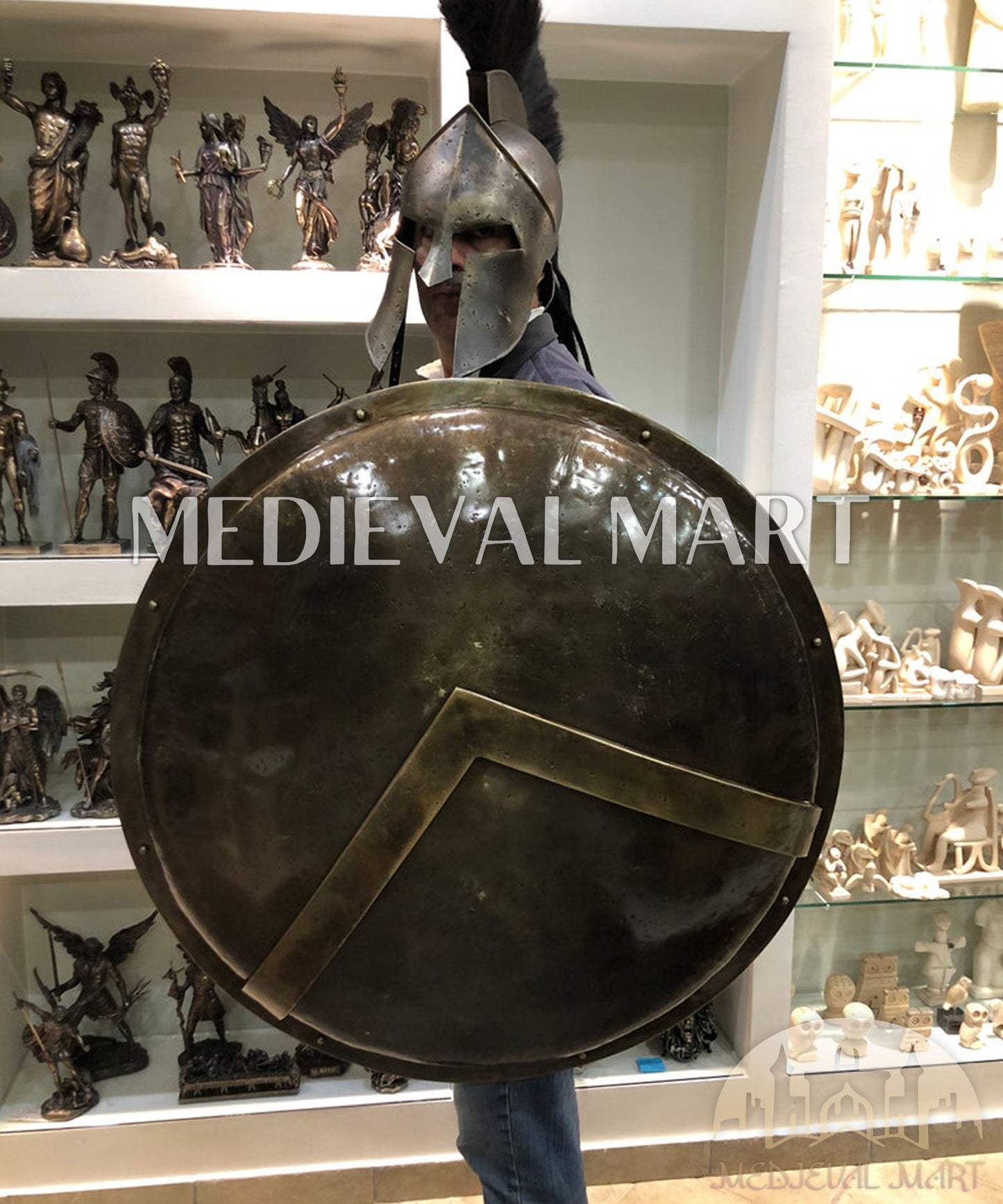 MEDIEVALMART FR Bouclier Viking Iconique Jarl Borg à Pointes en Fer – Bouclier Viking Battleworn | Cadeau pour Papa