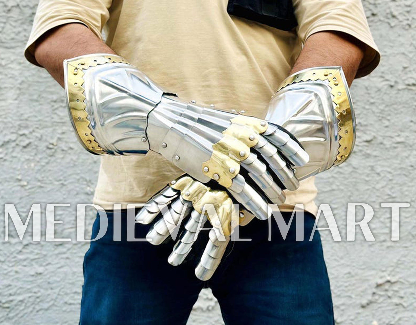 MEDIEVALMART FR Ensemble Exclusif De Gantelets Noirs Inspirés De Sauron Witcher LOTR Avec Décor Doré