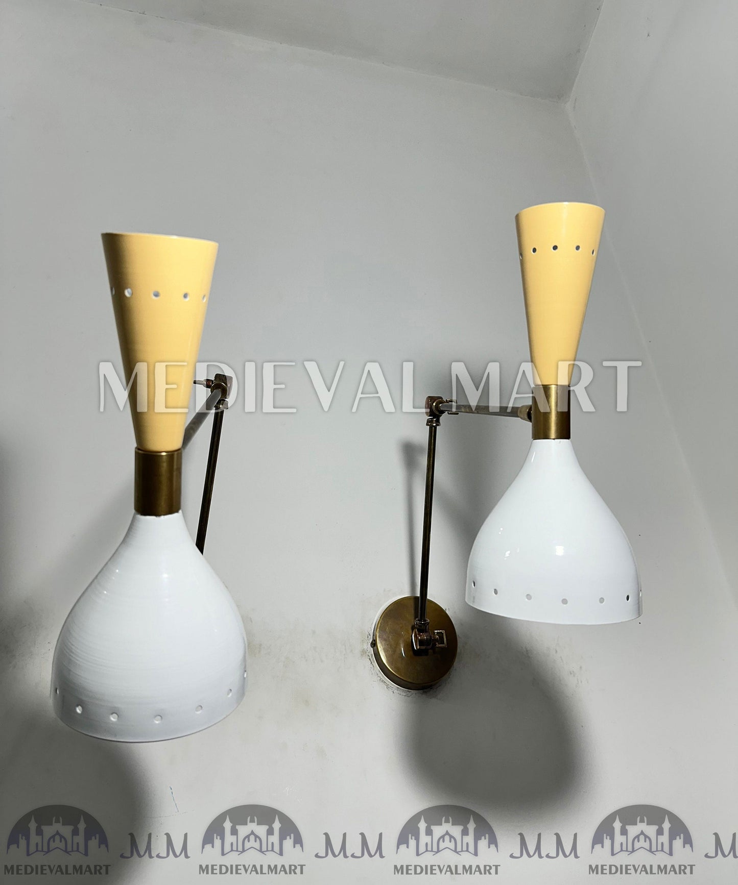 MEDIEVALMART FR Applique Murale Scarabée Vintage en Laiton : Luminaire Mural Mid-Century Modern