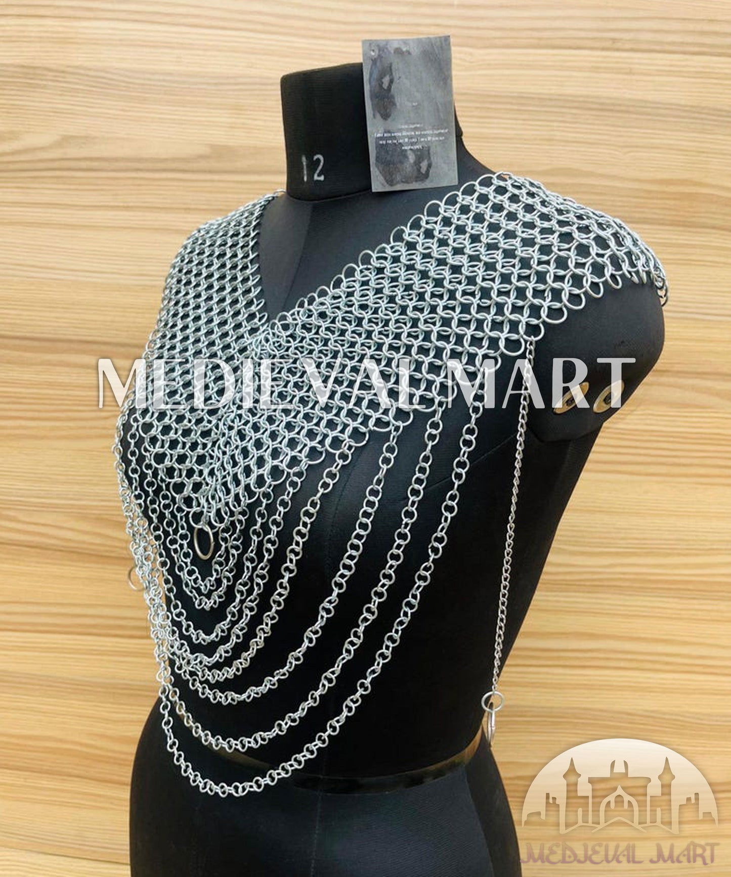 MEDIEVALMART FR Bouclier Viking Iconique Valhalla Noir/Gris – Ivar le Désossé avec Pointes en Fer | Cadeau pour Papa