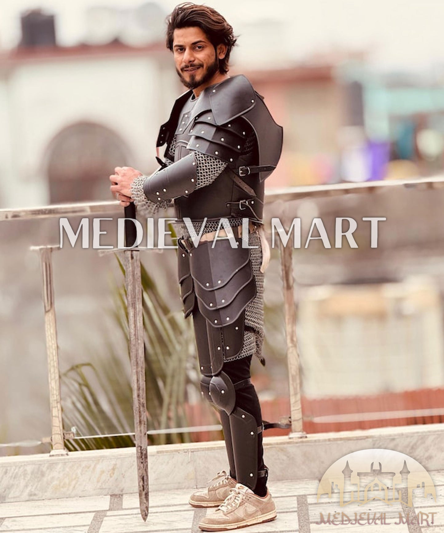 MEDIEVALMART FR Armure Médiévale de l’Empire Romain Kastenbrust – Armure Complète en Plaques avec Épée Alexander (ROA 1332)