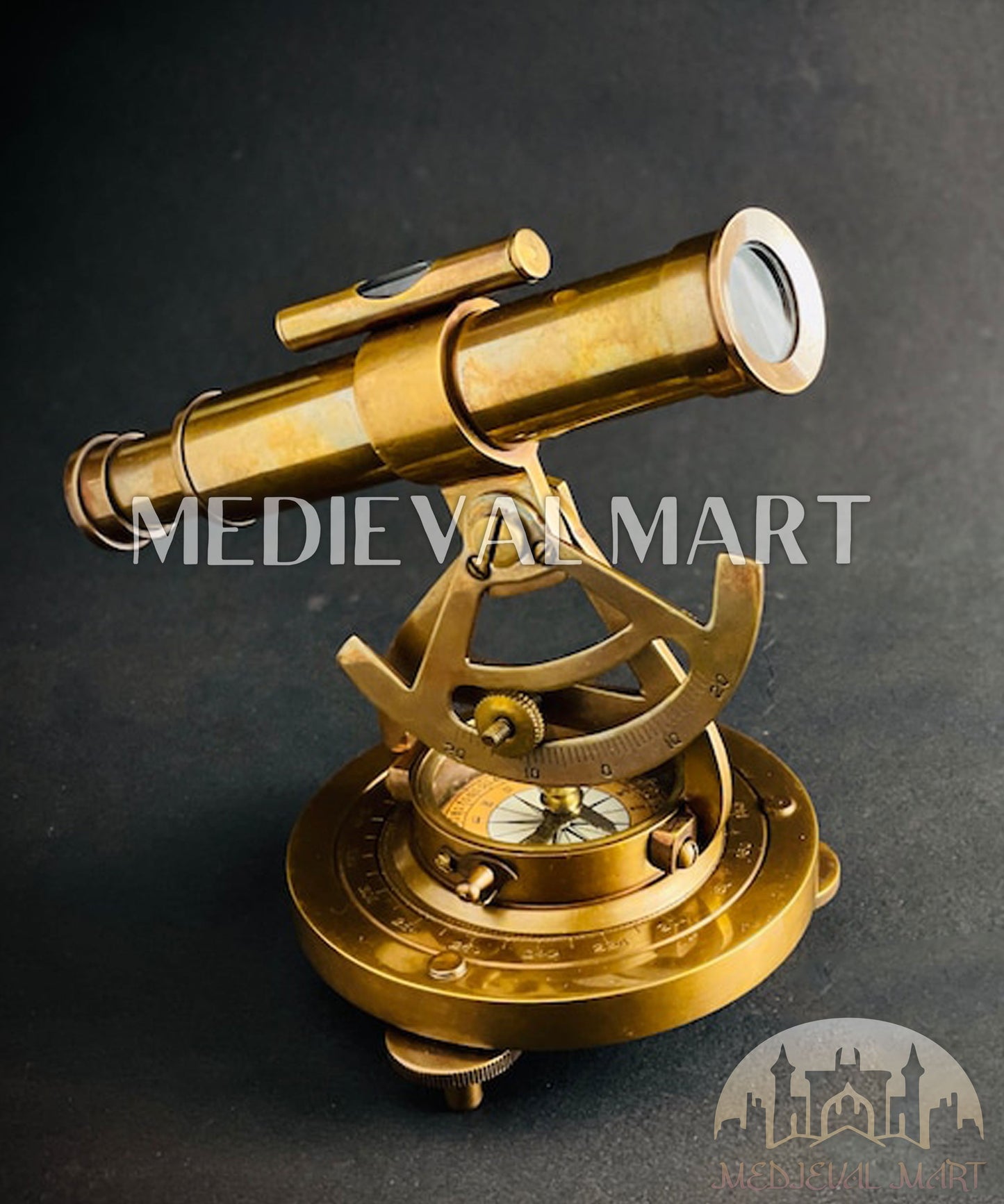 MEDIEVALMART FR Longue-Vue Nautique Antique 50X en Laiton – Télescope Portable de 18" pour Décoration Nautique