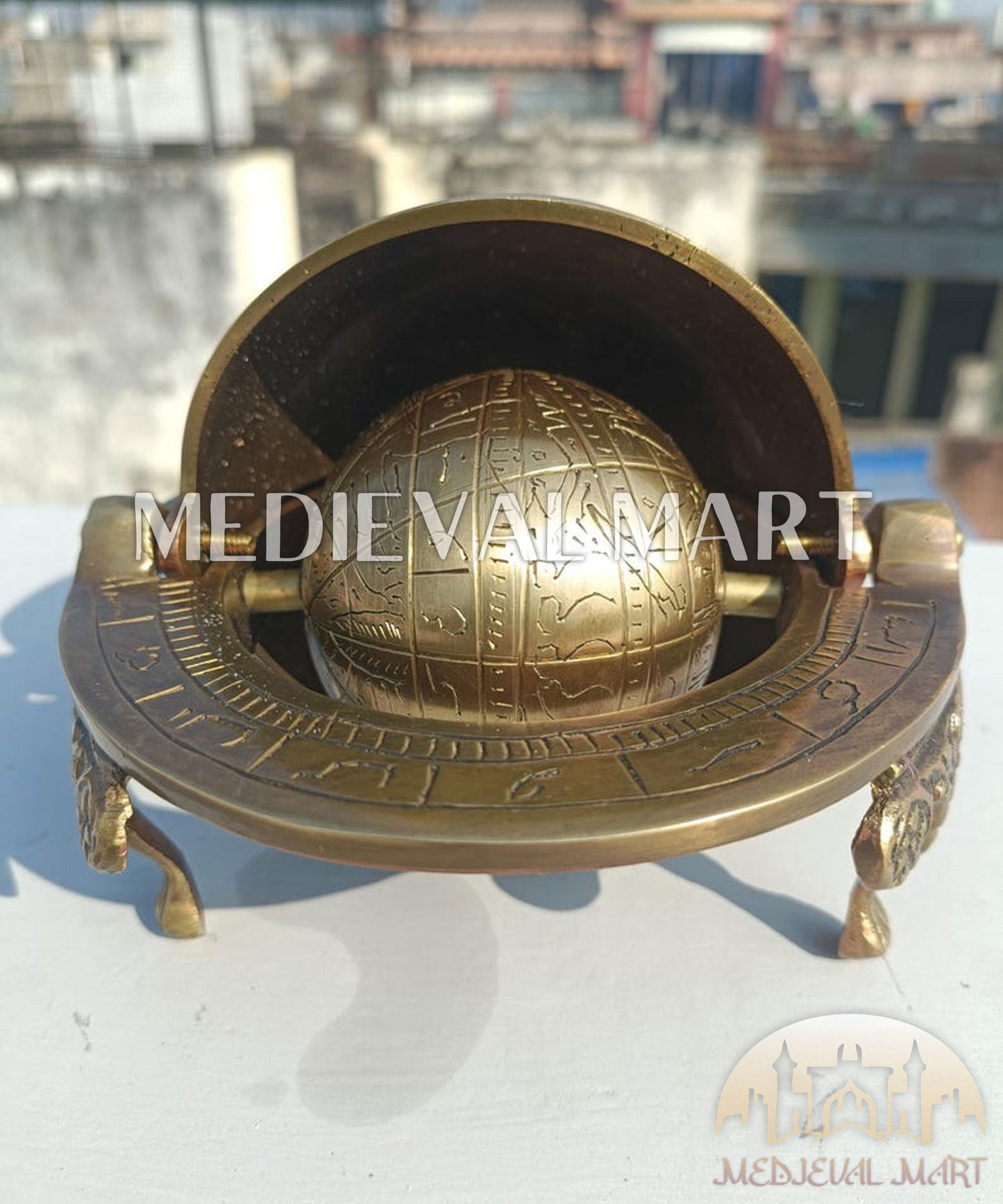 MEDIEVALMART FR Longue-Vue Nautique Antique 50X en Laiton – Télescope Portable de 18" pour Décoration Nautique