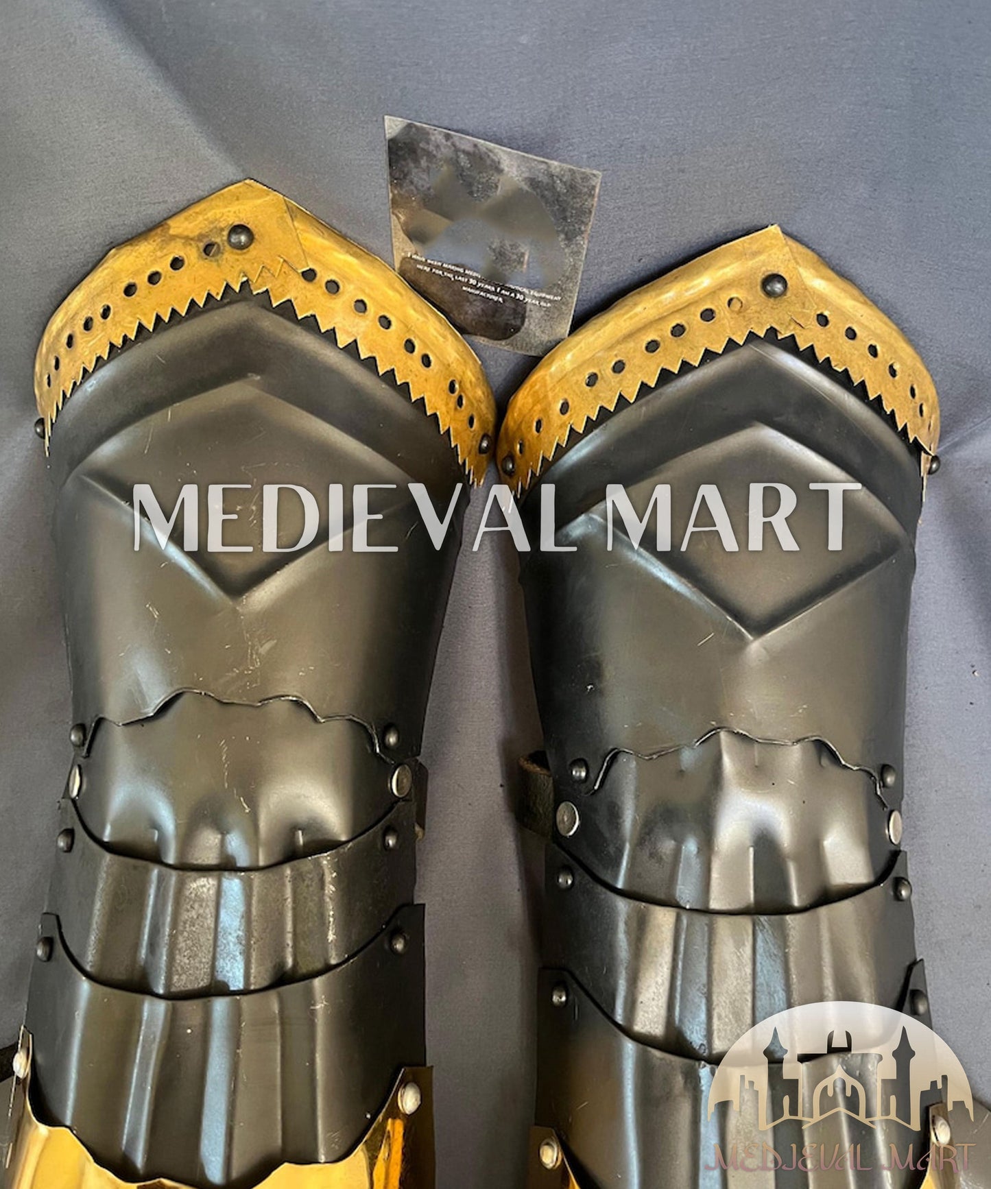 MEDIEVALMART FR Ensemble Exclusif De Gantelets Noirs Inspirés De Sauron Witcher LOTR Avec Décor Doré