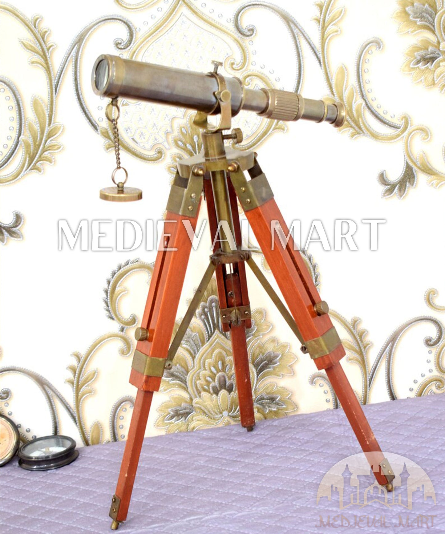 MEDIEVALMART FR Bouclier Médiéval Templier Inspiré de la Croix Zelda & Diable en Bois – Finition Bleue & Or | Cadeau pour Noël