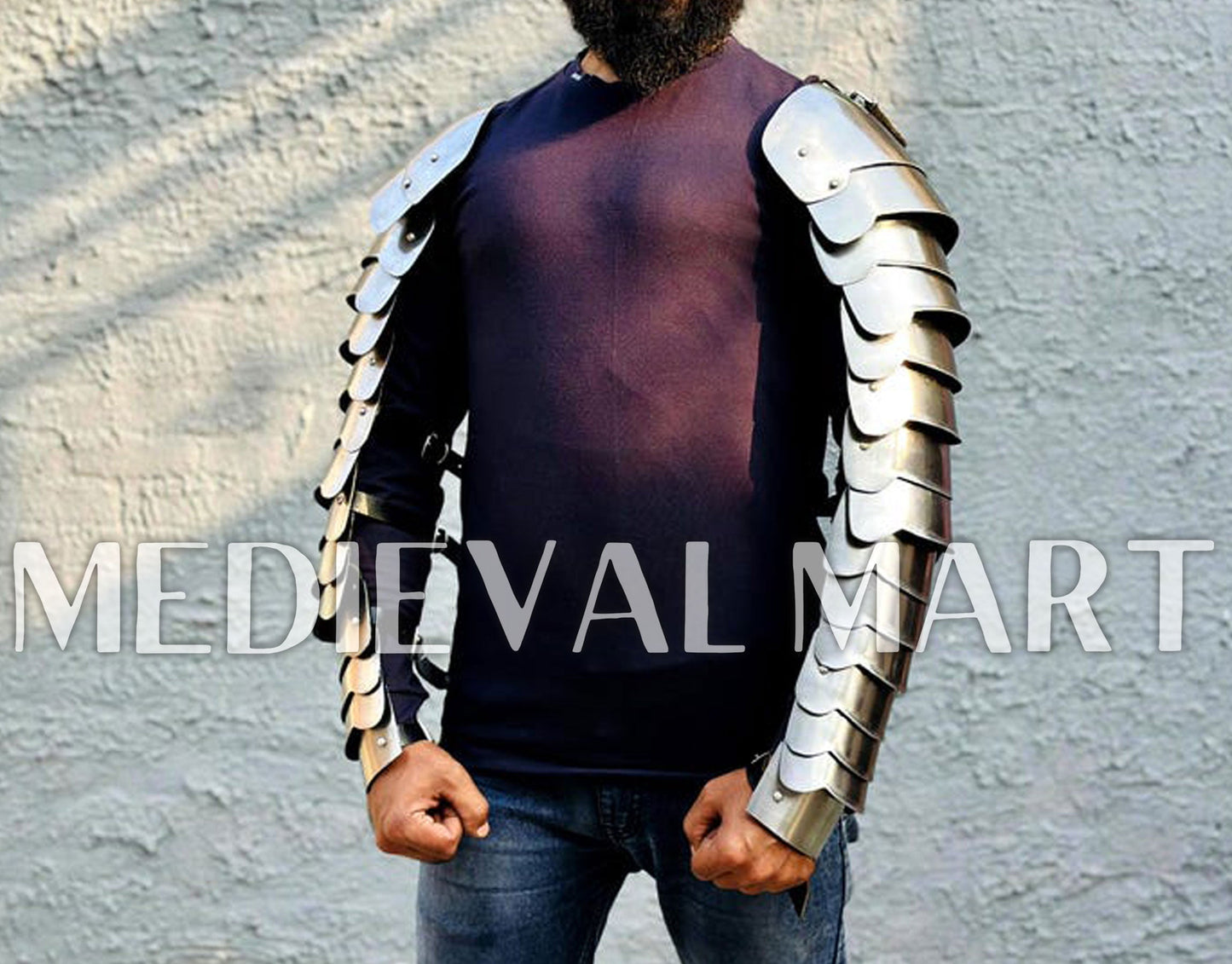 MEDIEVALMART FR Ensemble Exclusif De Gantelets Noirs Inspirés De Sauron Witcher LOTR Avec Décor Doré