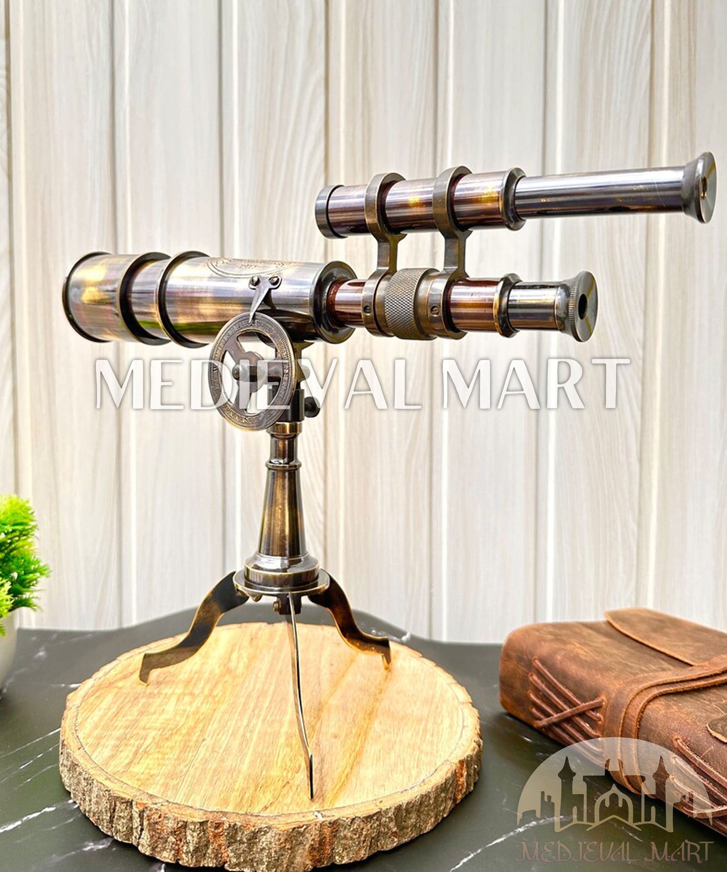 MEDIEVALMART FR Longue-Vue Nautique Antique 50X en Laiton – Télescope Portable de 18" pour Décoration Nautique