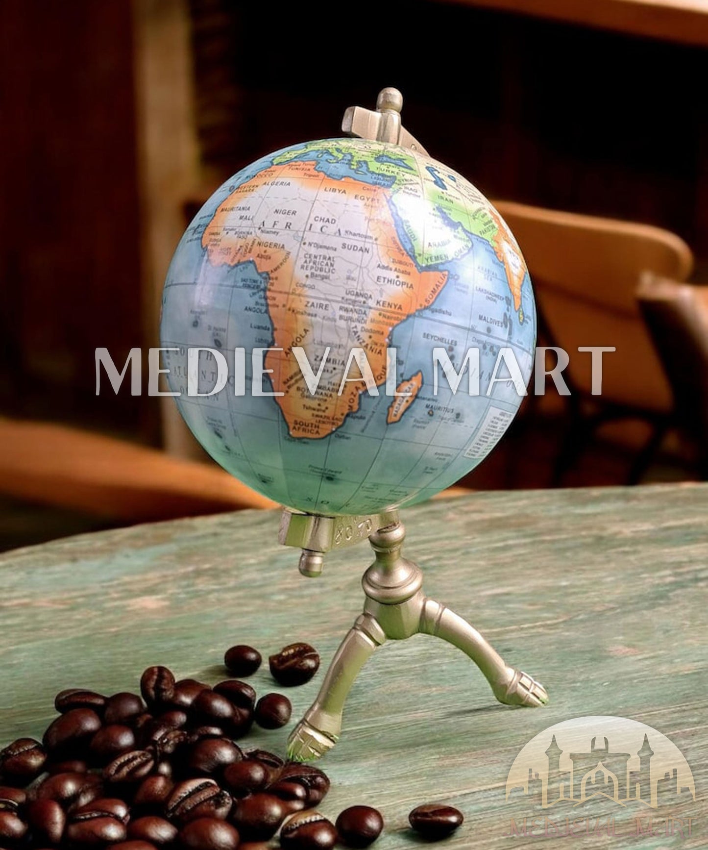 MEDIEVALMART FR Longue-Vue Nautique Antique 50X en Laiton – Télescope Portable de 18" pour Décoration Nautique