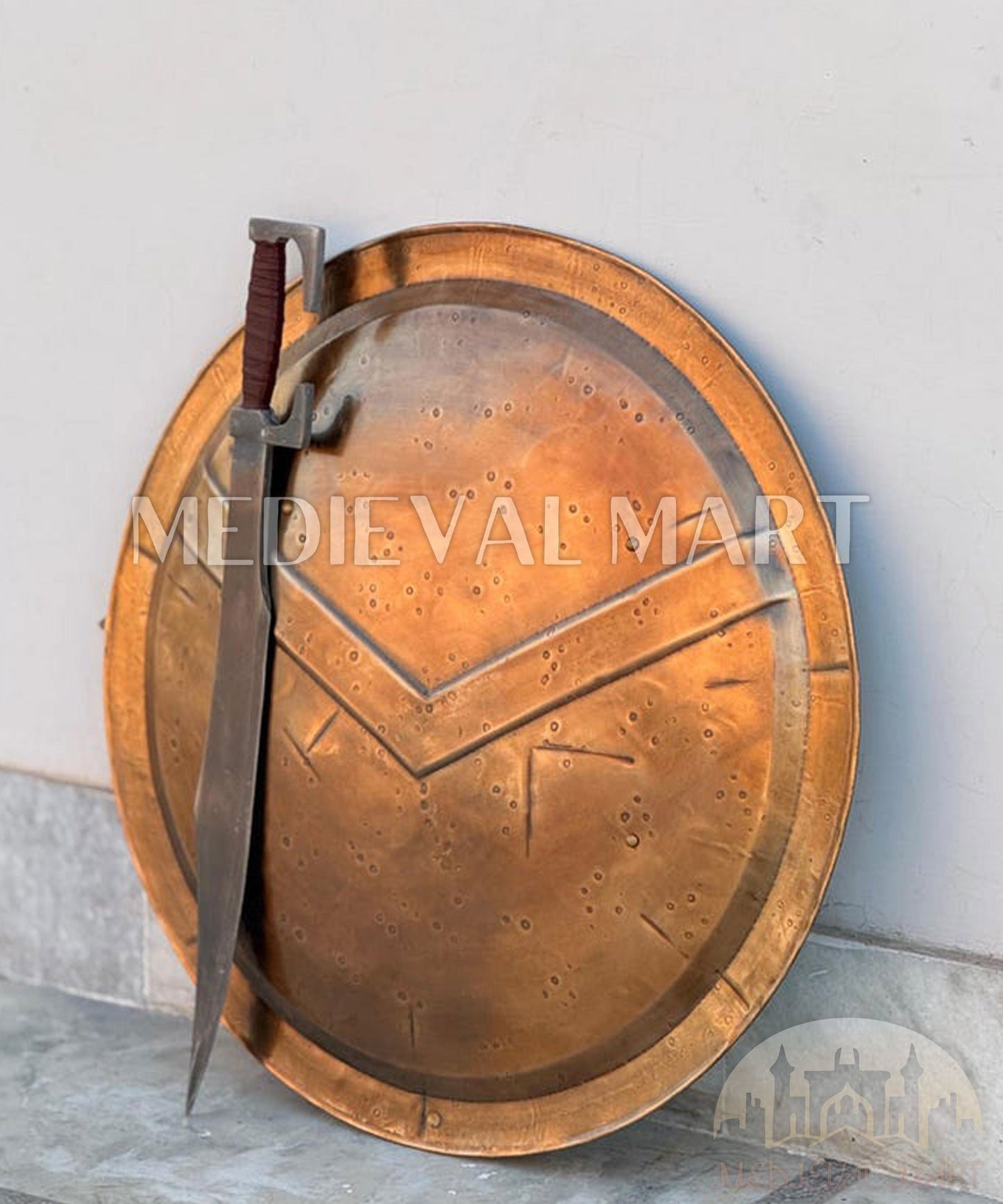 MEDIEVALMART FR Bouclier Viking Iconique Jarl Borg à Pointes en Fer – Bouclier Viking Battleworn | Cadeau pour Papa