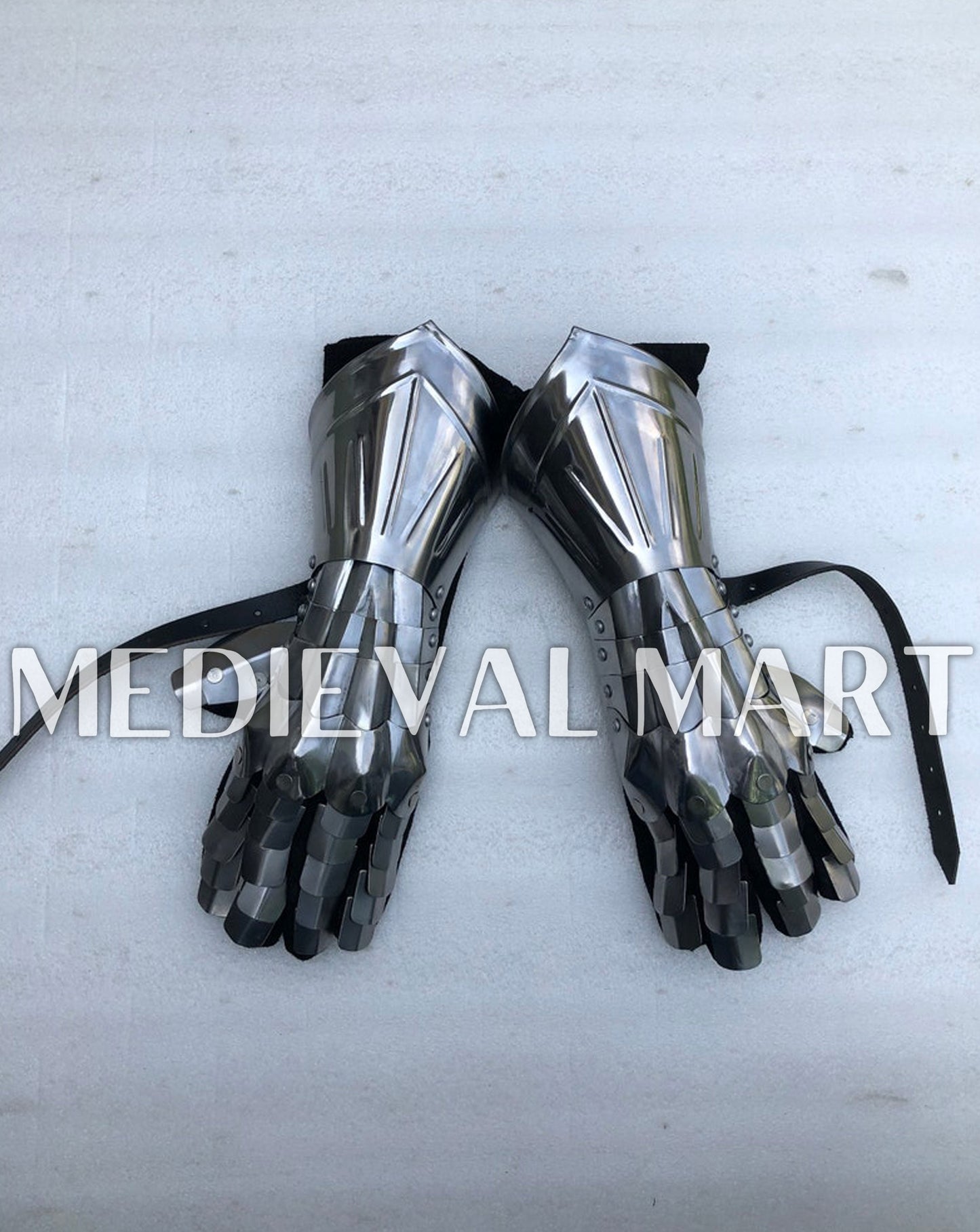 MEDIEVALMART FR Ensemble De Gantelets Dorés Inspirés De Sauron Witcher LOTR Avec Étoile Bleue – Gants D’Armure Cosplay