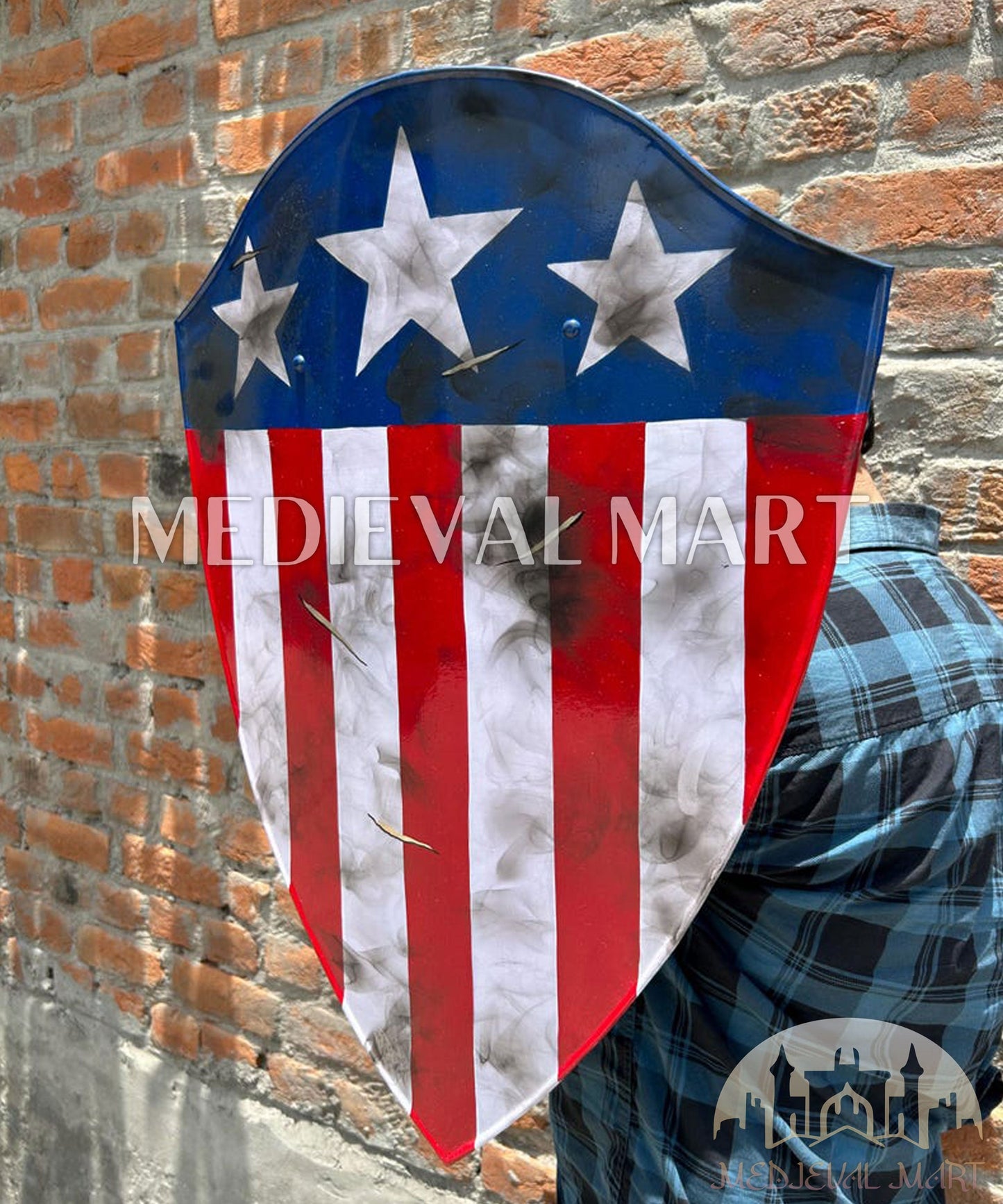 MEDIEVALMART FR Bouclier Endommagé de Steve Rogers – First Avengers | Cadeau pour Cosplay