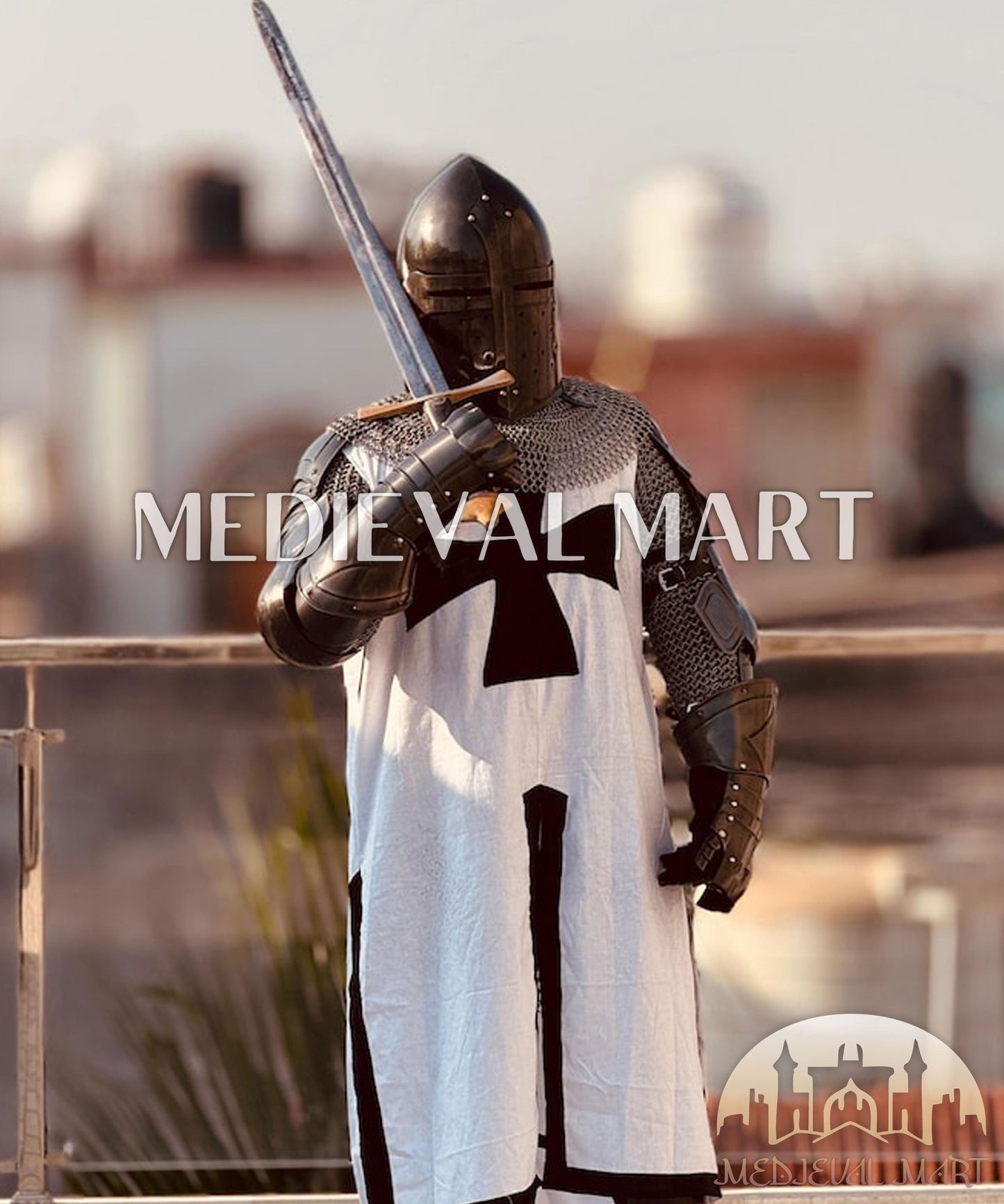 MEDIEVALMART FR Armure Médiévale de l’Empire Romain Kastenbrust – Armure Complète en Plaques avec Épée Alexander (ROA 1332)