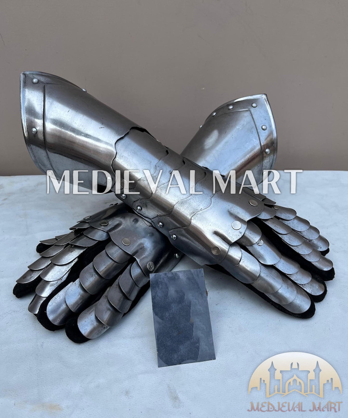 MEDIEVALMART FR Ensemble Exclusif De Gantelets Noirs Inspirés De Sauron Witcher LOTR Avec Décor Doré