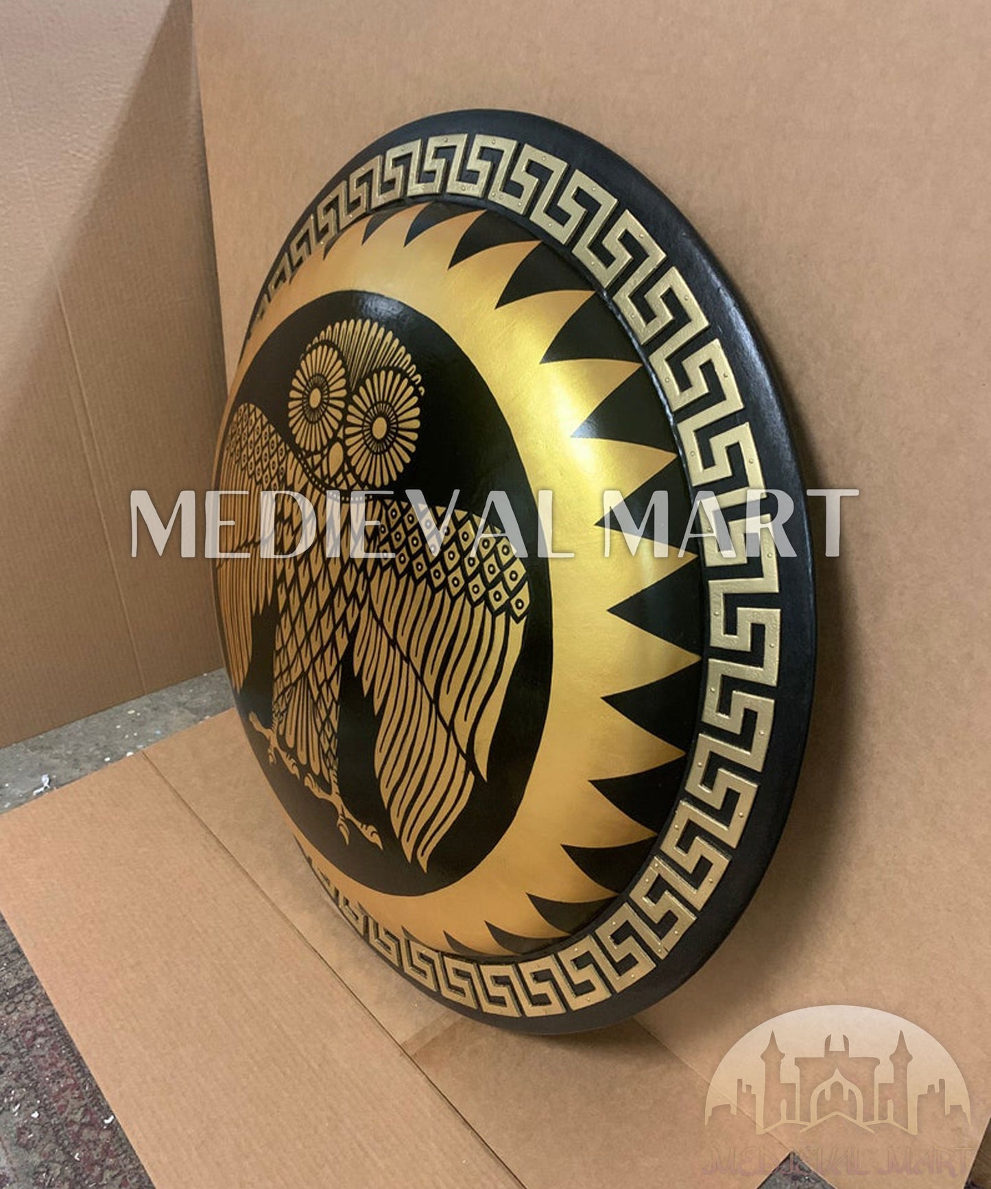 MEDIEVALMART FR Bouclier Viking Iconique Jarl Borg à Pointes en Fer – Bouclier Viking Battleworn | Cadeau pour Papa