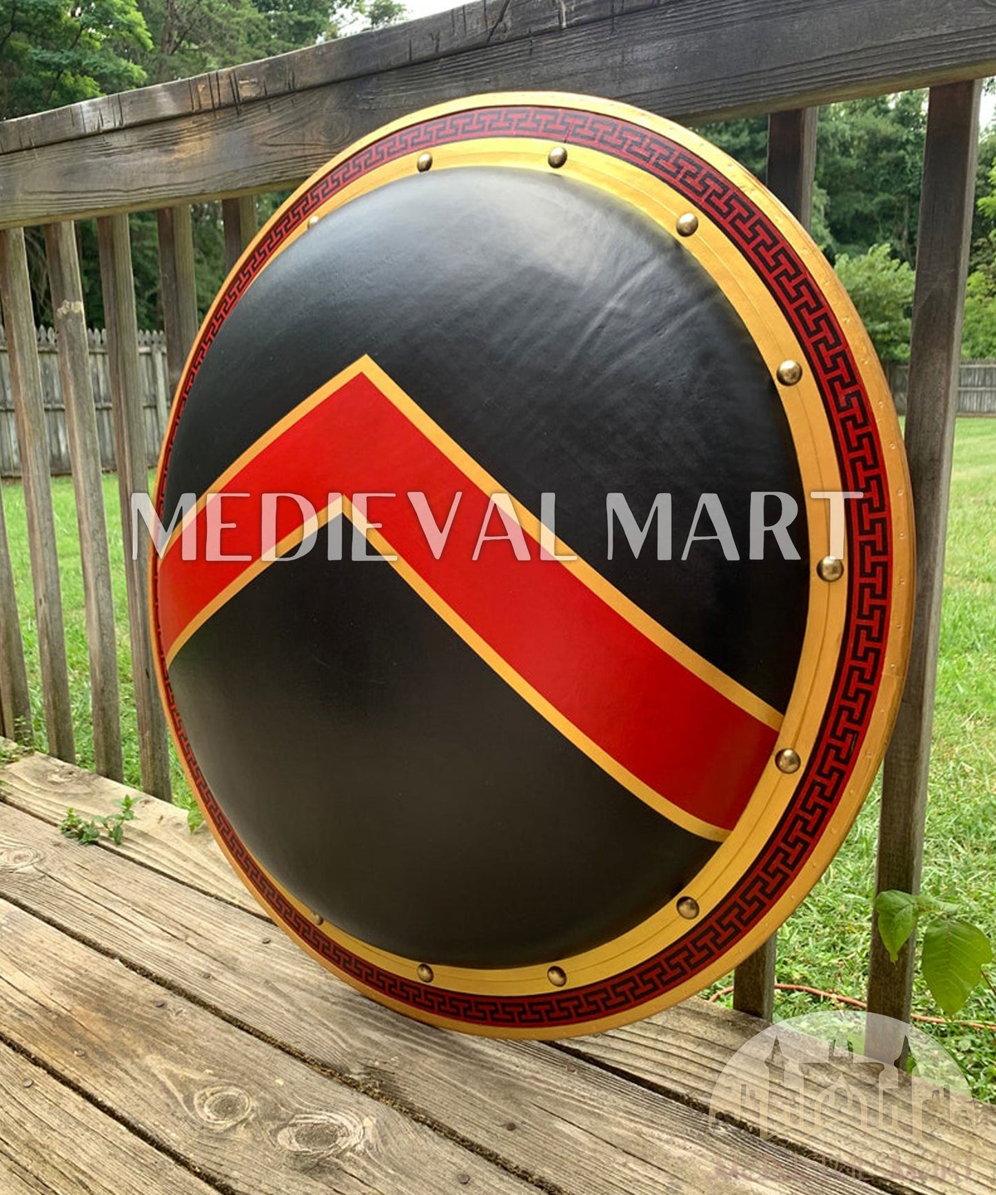 MEDIEVALMART FR Bouclier Viking Iconique Jarl Borg à Pointes en Fer – Bouclier Viking Battleworn | Cadeau pour Papa