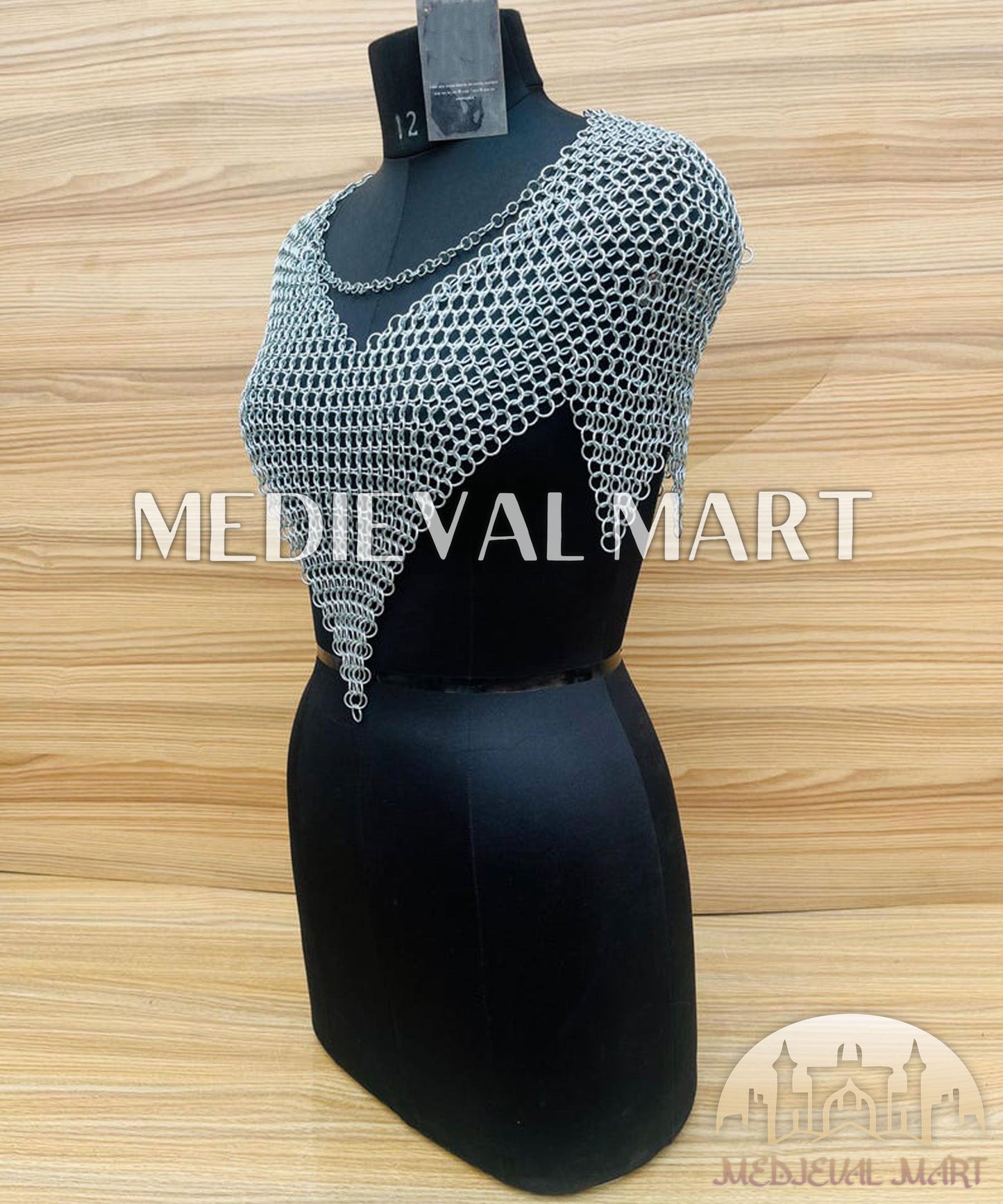 MEDIEVALMART FR Bouclier Viking Iconique Valhalla Noir/Gris – Ivar le Désossé avec Pointes en Fer | Cadeau pour Papa