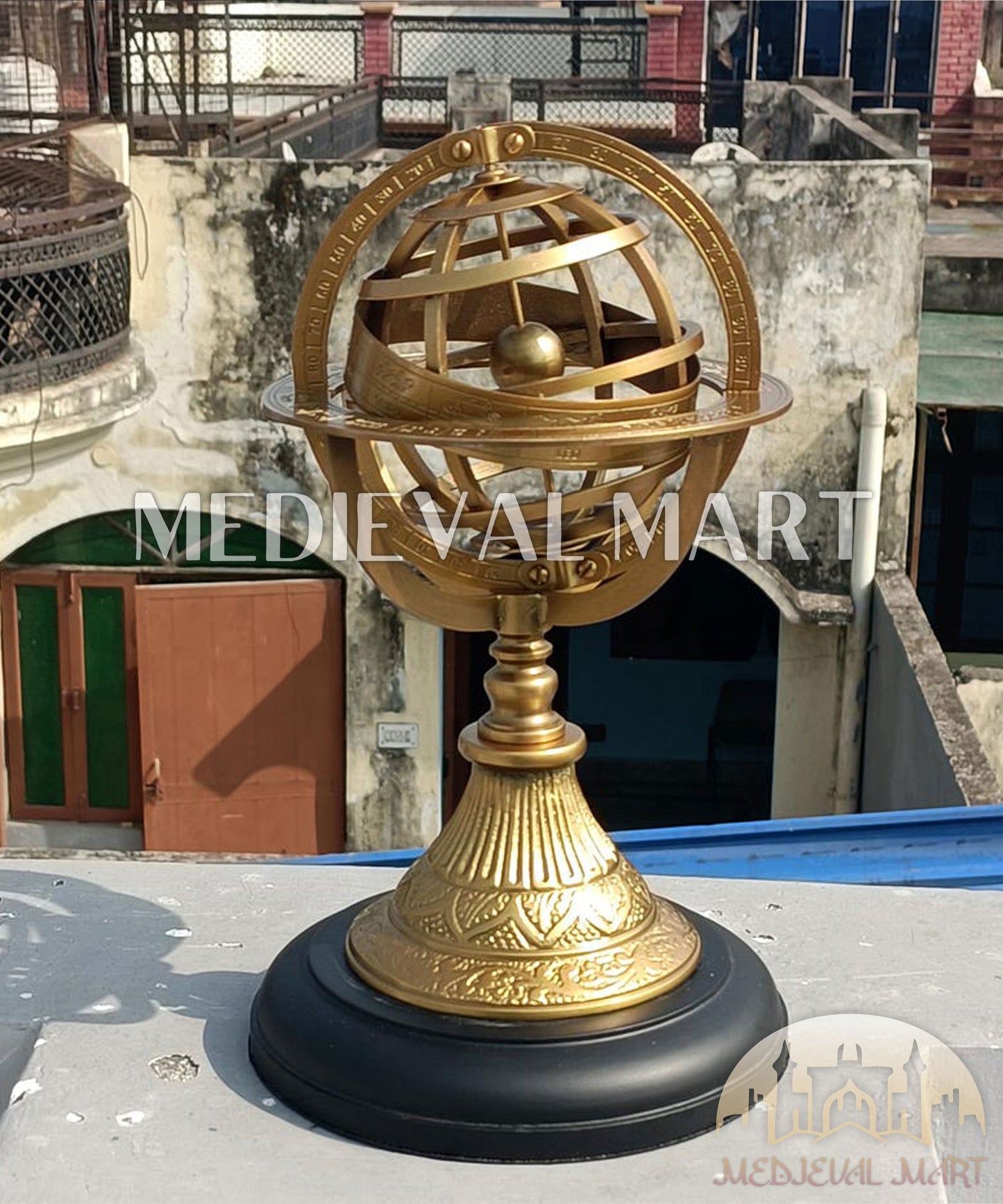 MEDIEVALMART FR Longue-Vue Nautique Antique 50X en Laiton – Télescope Portable de 18" pour Décoration Nautique