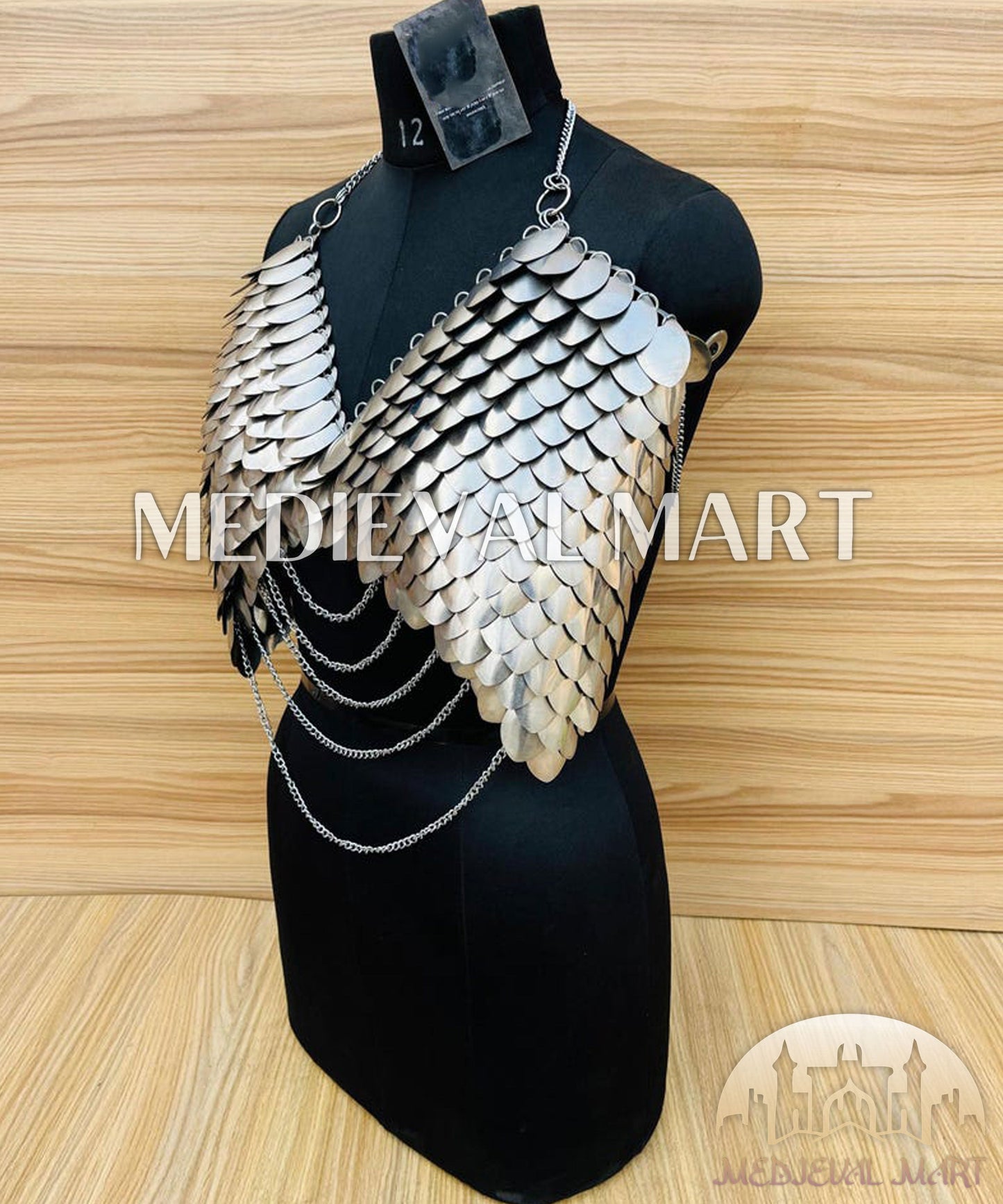 MEDIEVALMART FR Bouclier Viking Iconique Valhalla Noir/Gris – Ivar le Désossé avec Pointes en Fer | Cadeau pour Papa