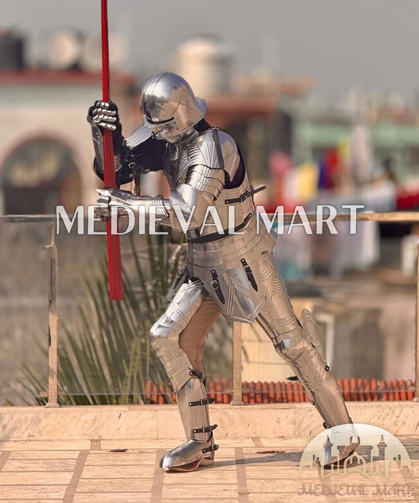 MEDIEVALMART FR Armure Médiévale de l’Empire Romain Kastenbrust – Armure Complète en Plaques avec Épée Alexander (ROA 1332)