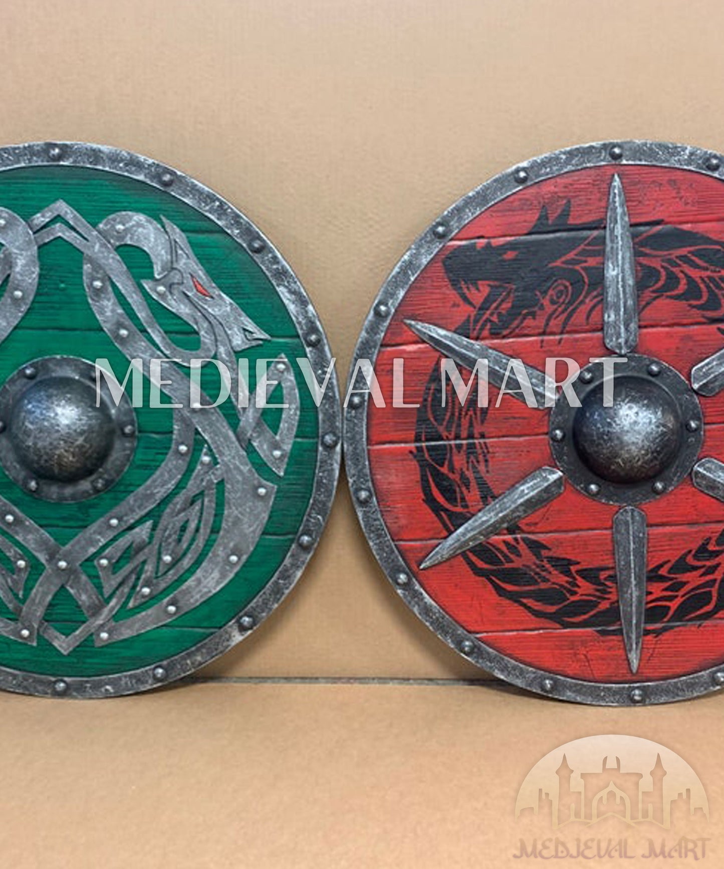 MEDIEVALMART FR Bouclier Viking Iconique Jarl Borg à Pointes en Fer – Bouclier Viking Battleworn | Cadeau pour Papa